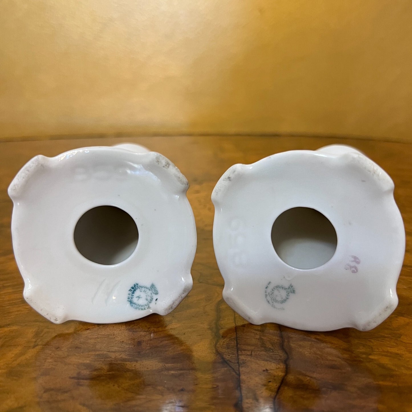 Vintage Floral Porcelain Candlesticks