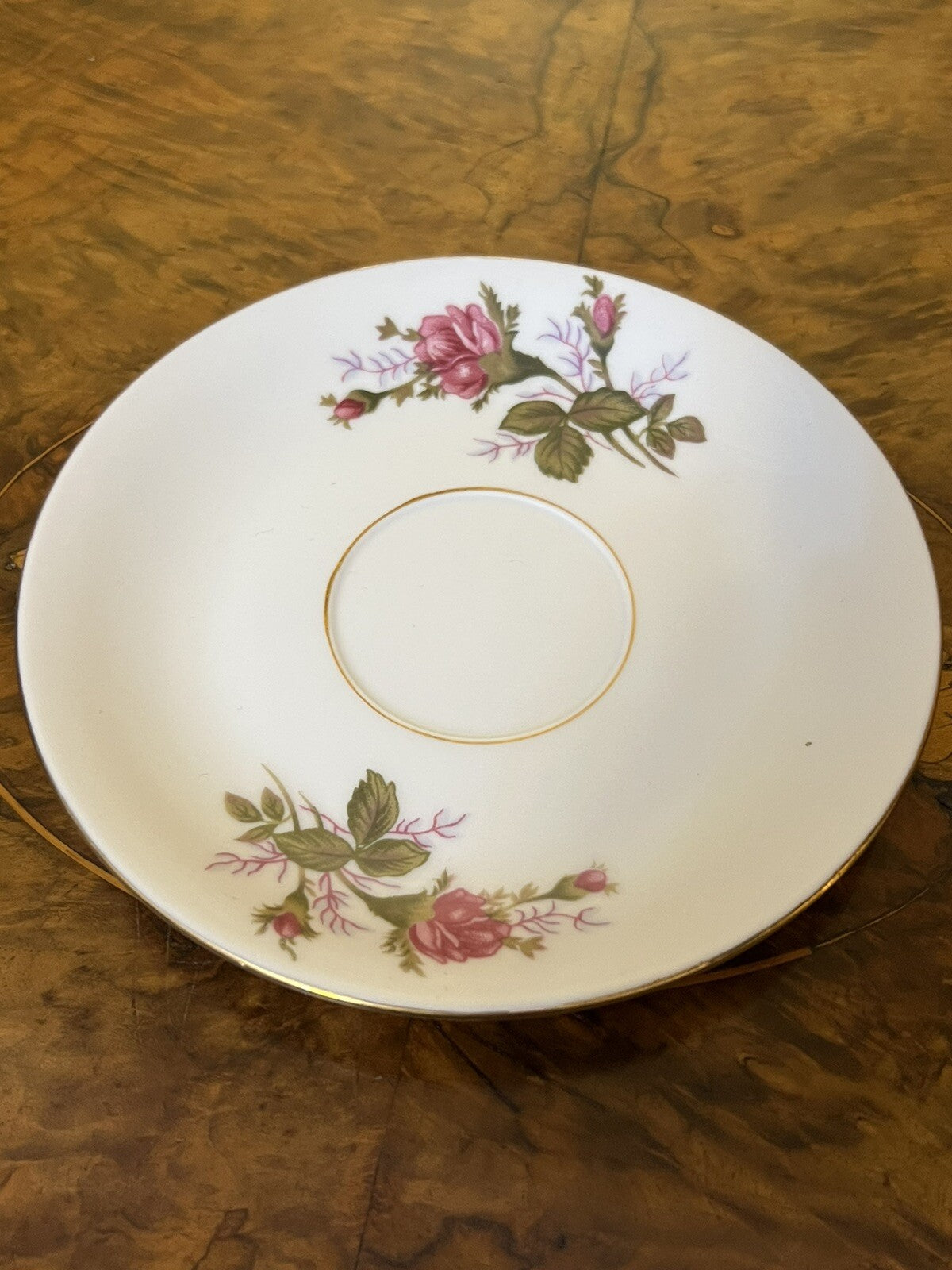 Vintage Floral Print Bone China Saucer