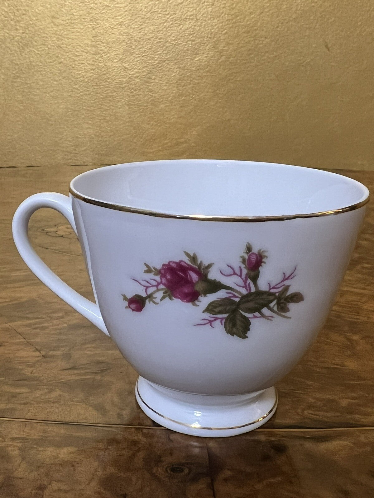 Vintage Floral Print Bone China Tea Cup