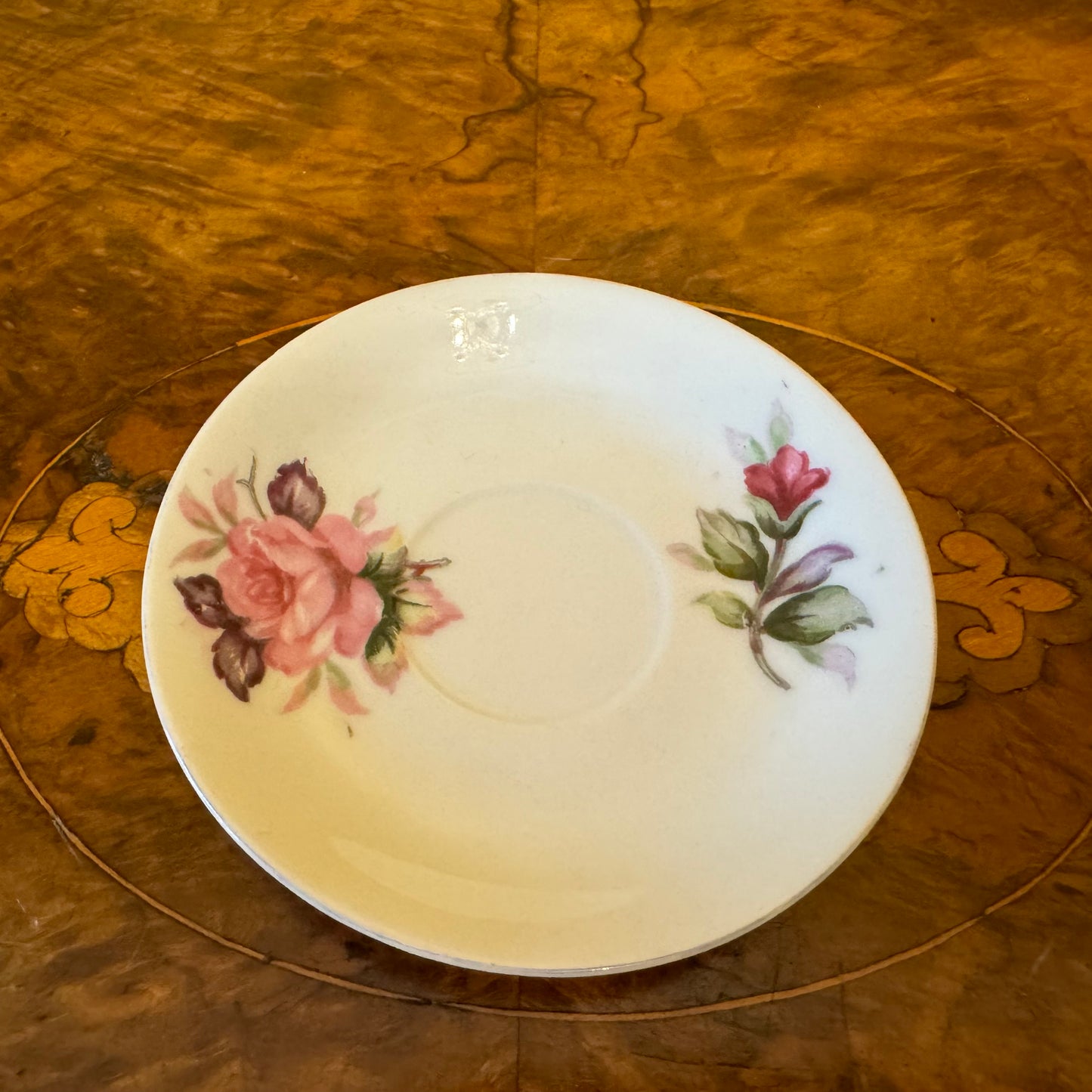 Vintage Floral Print Saucer