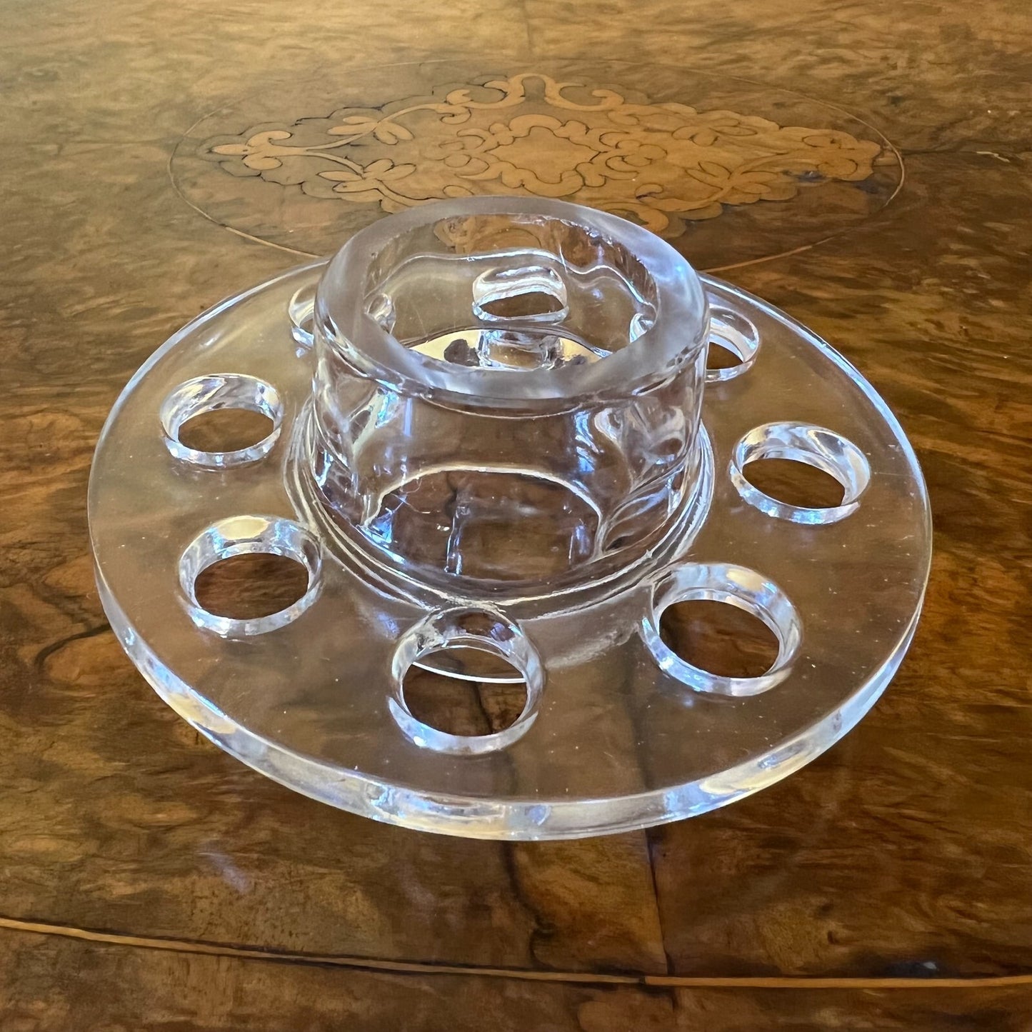 Vintage Flower Glass Frog Holes
