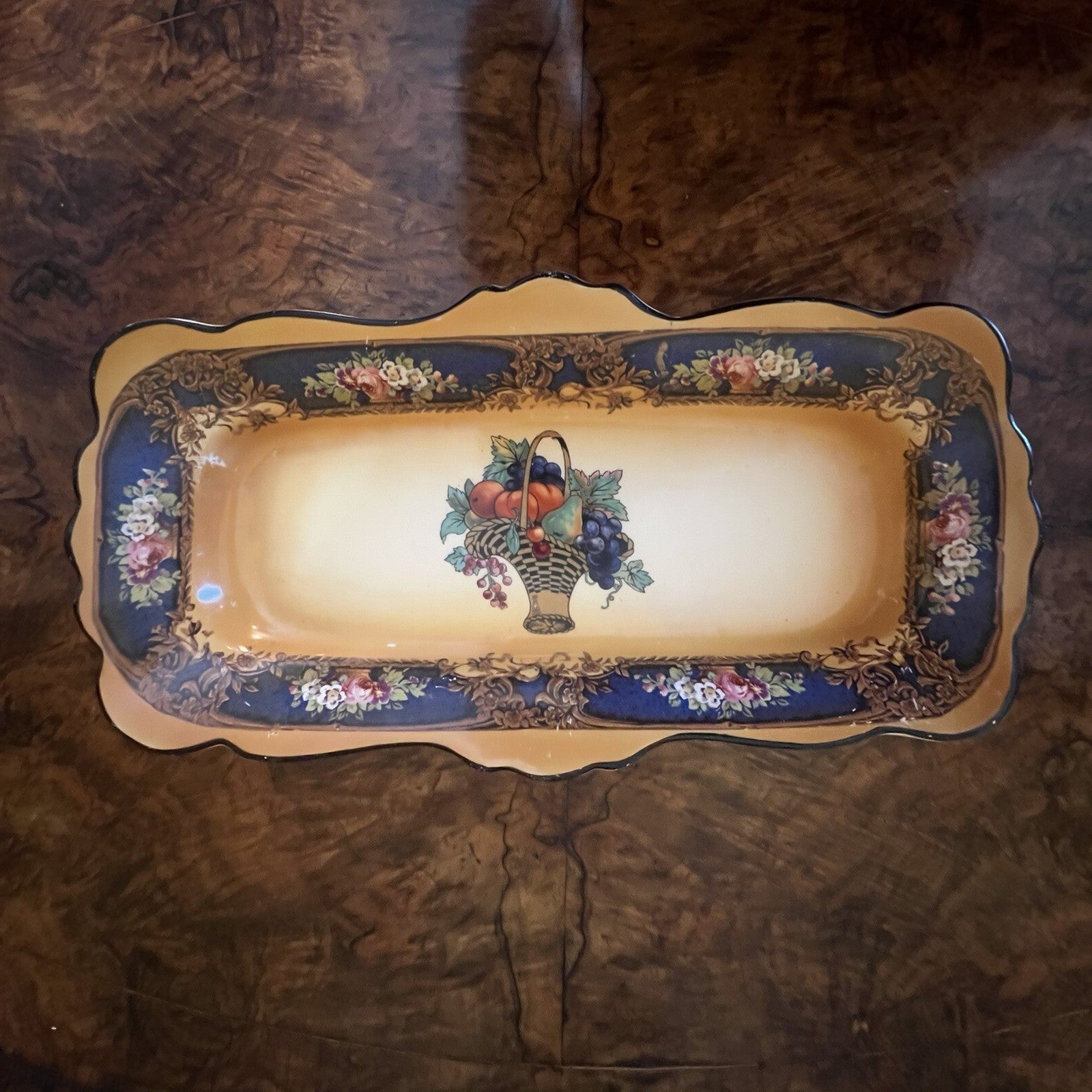 Vintage Fruit Print Sandwich Tray Platter