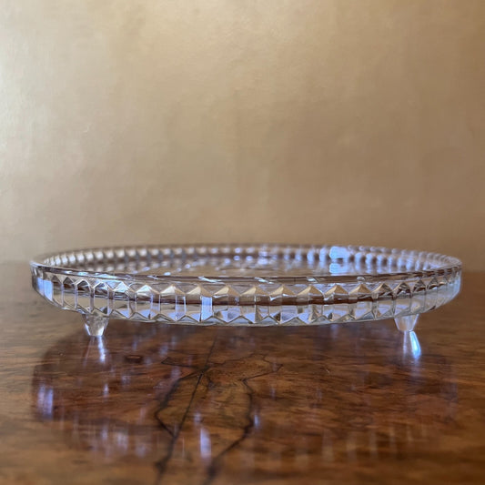 Vintage Glass Cake Plate On Legs