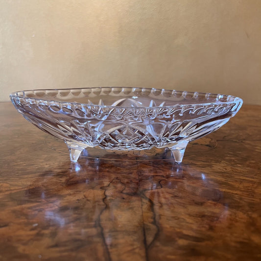 Vintage Glass Cut Display Bowl
