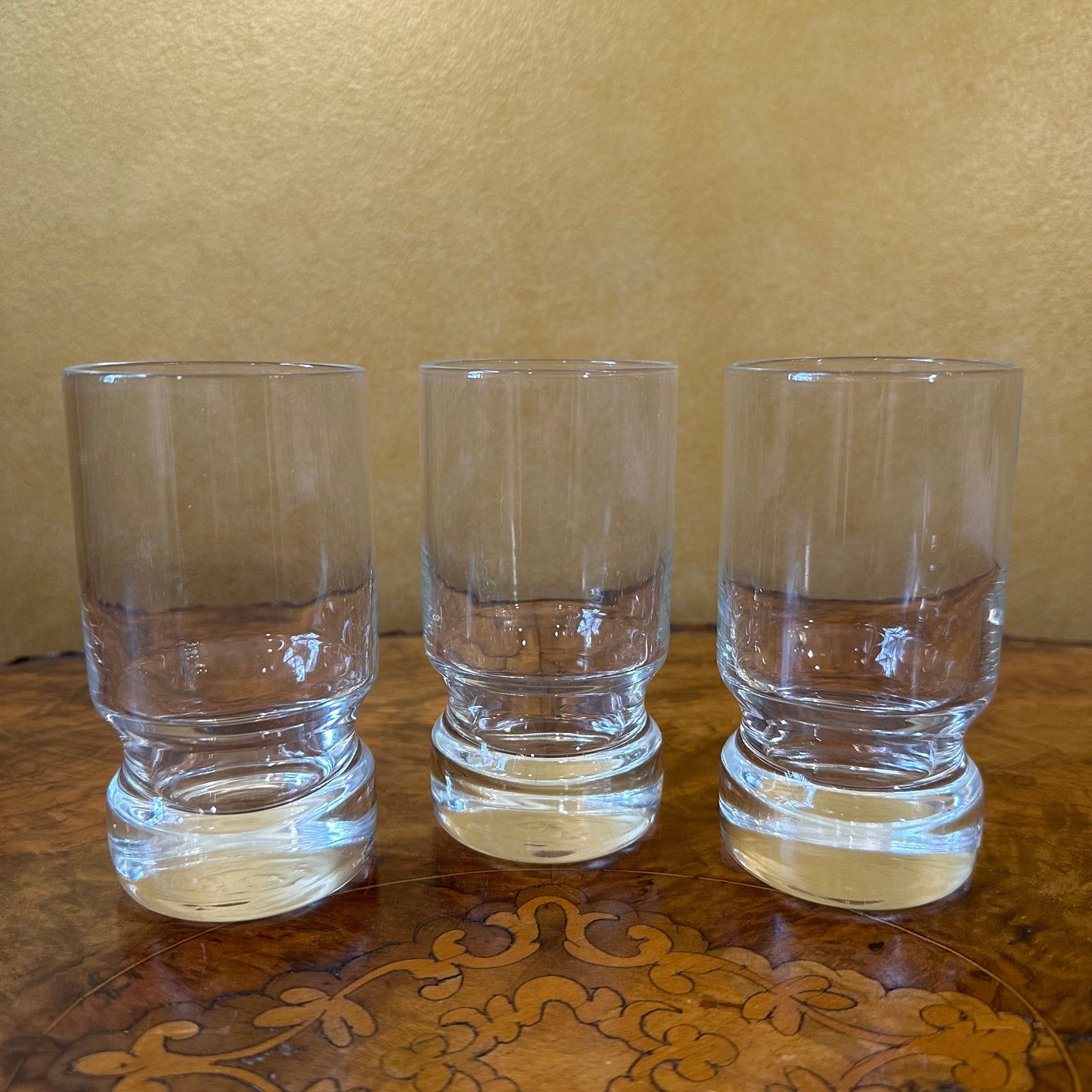 Vintage Glass Drinking Glasses Set Of Three