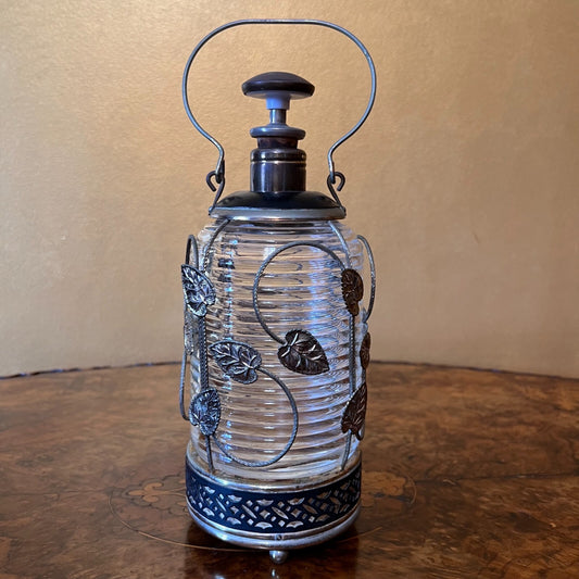 Vintage Glass Floral Canister