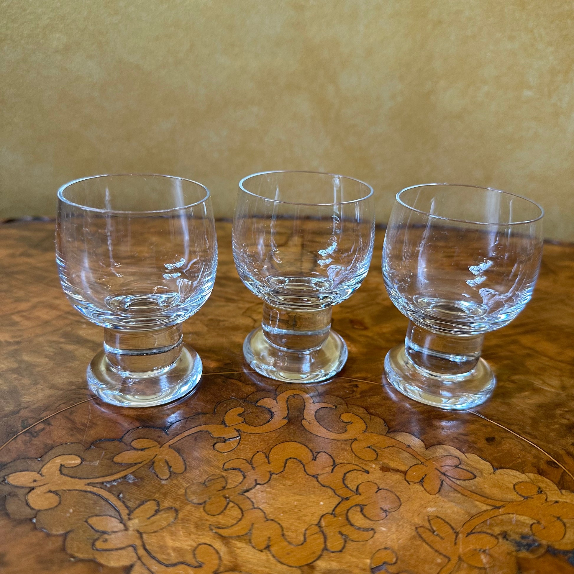 Vintage Glass Footed Port Glasses Set