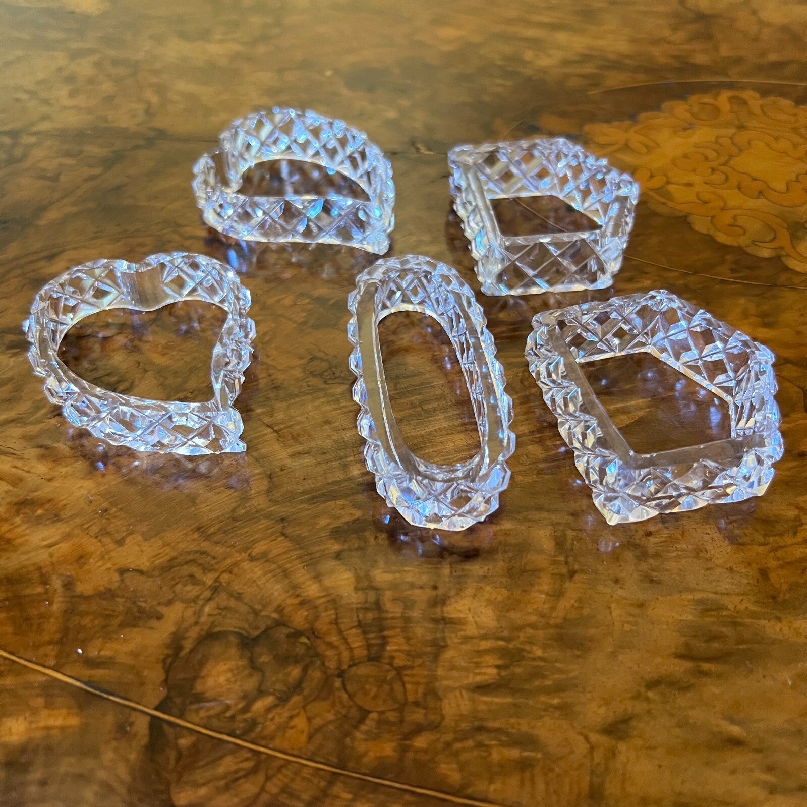 Vintage Glass Napkin Ring Set