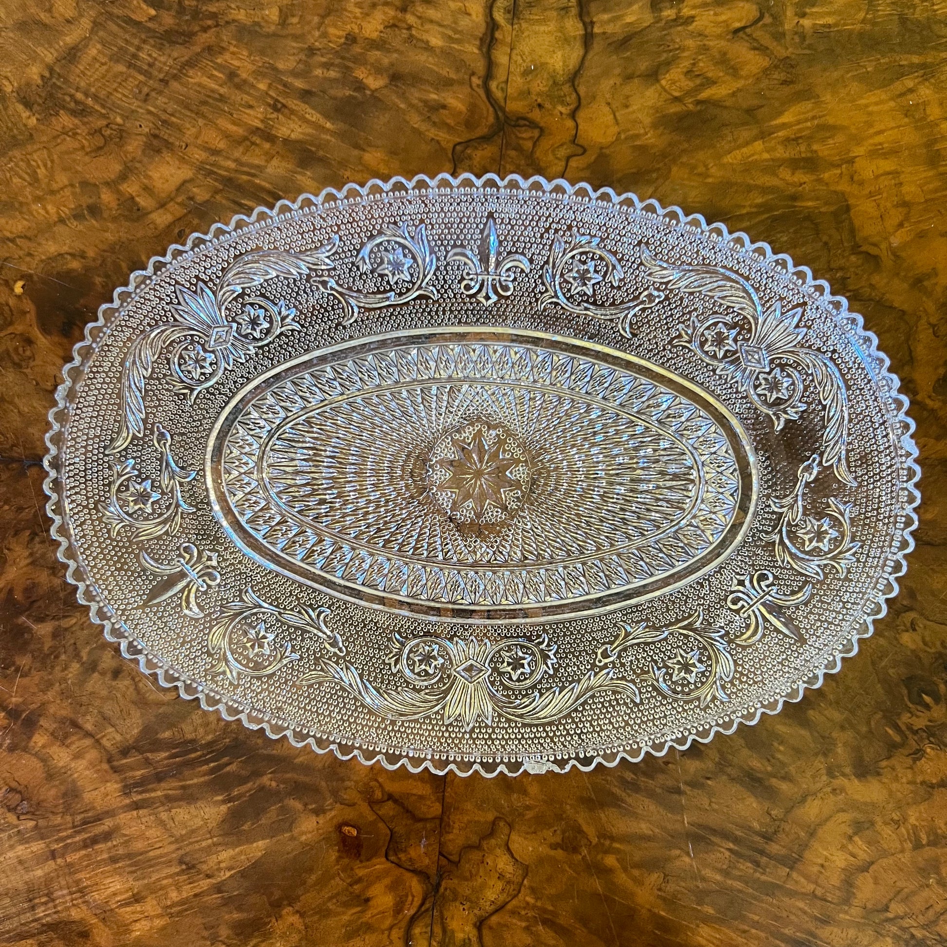 Vintage Glass Oval Tray
