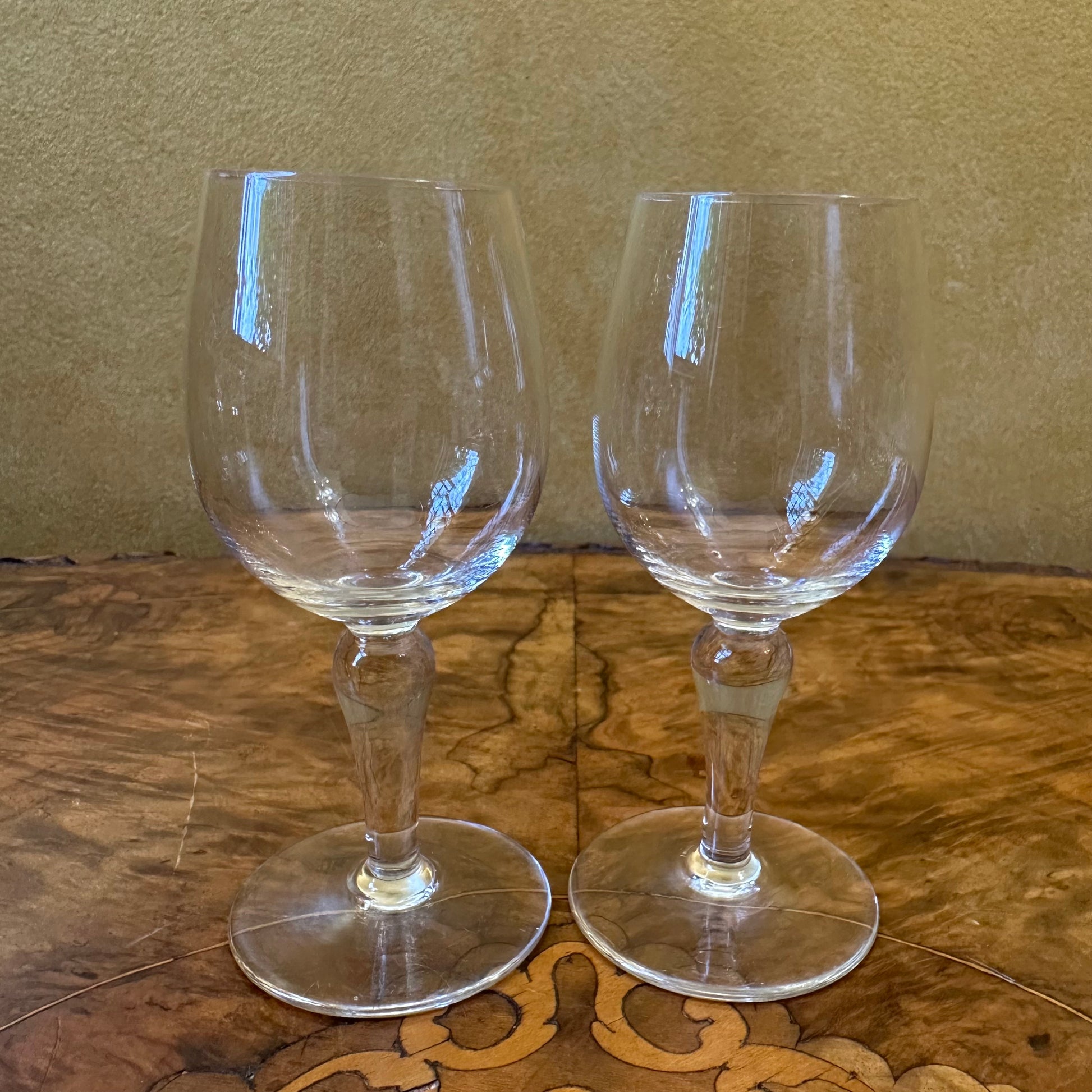 Vintage Glass Port Glasses Pair
