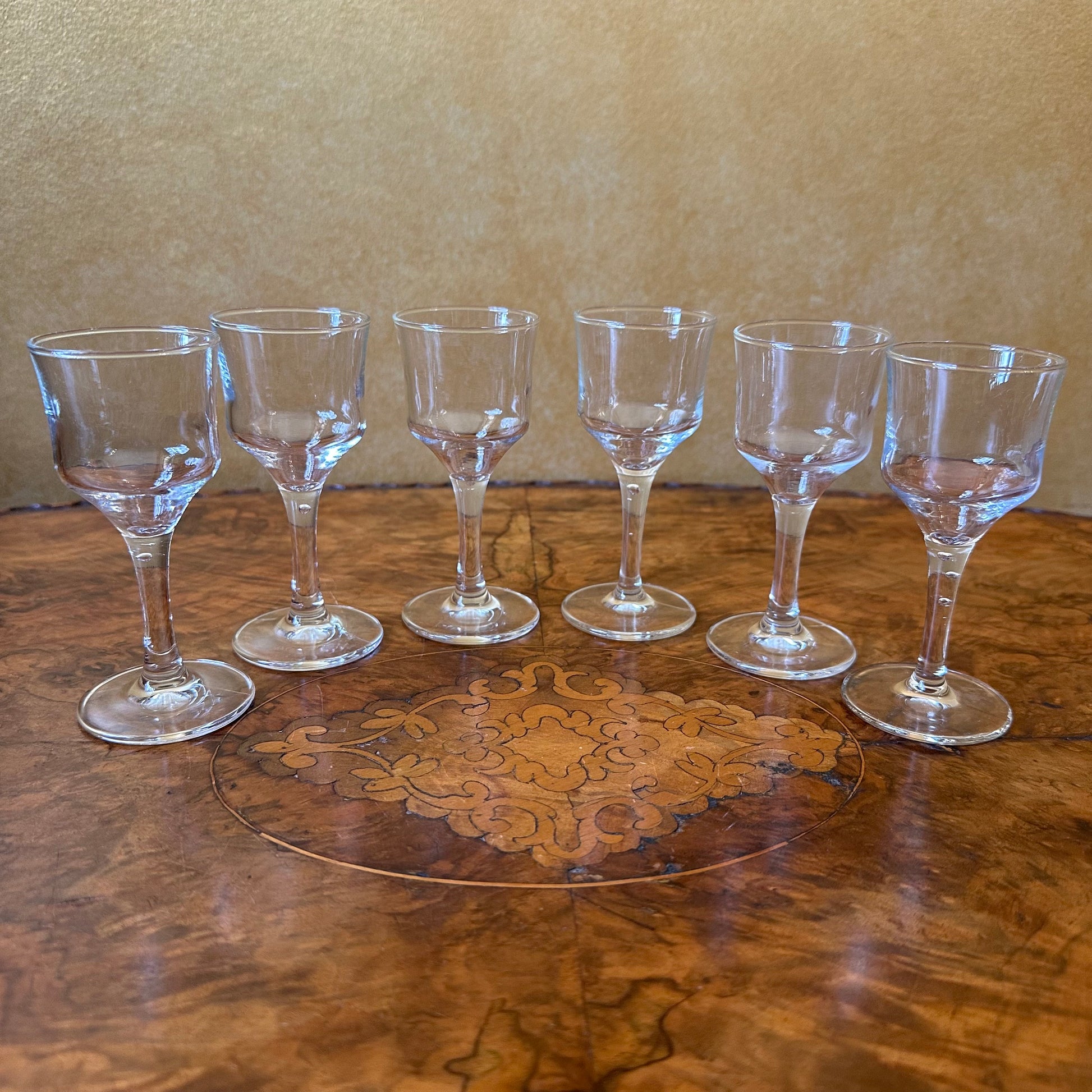 Vintage Glass Port Glasses Set