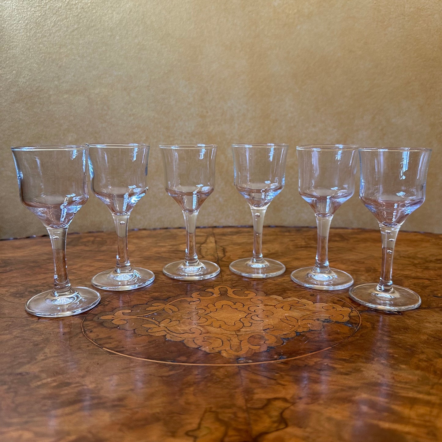 Vintage Glass Port Glasses Set Of Six