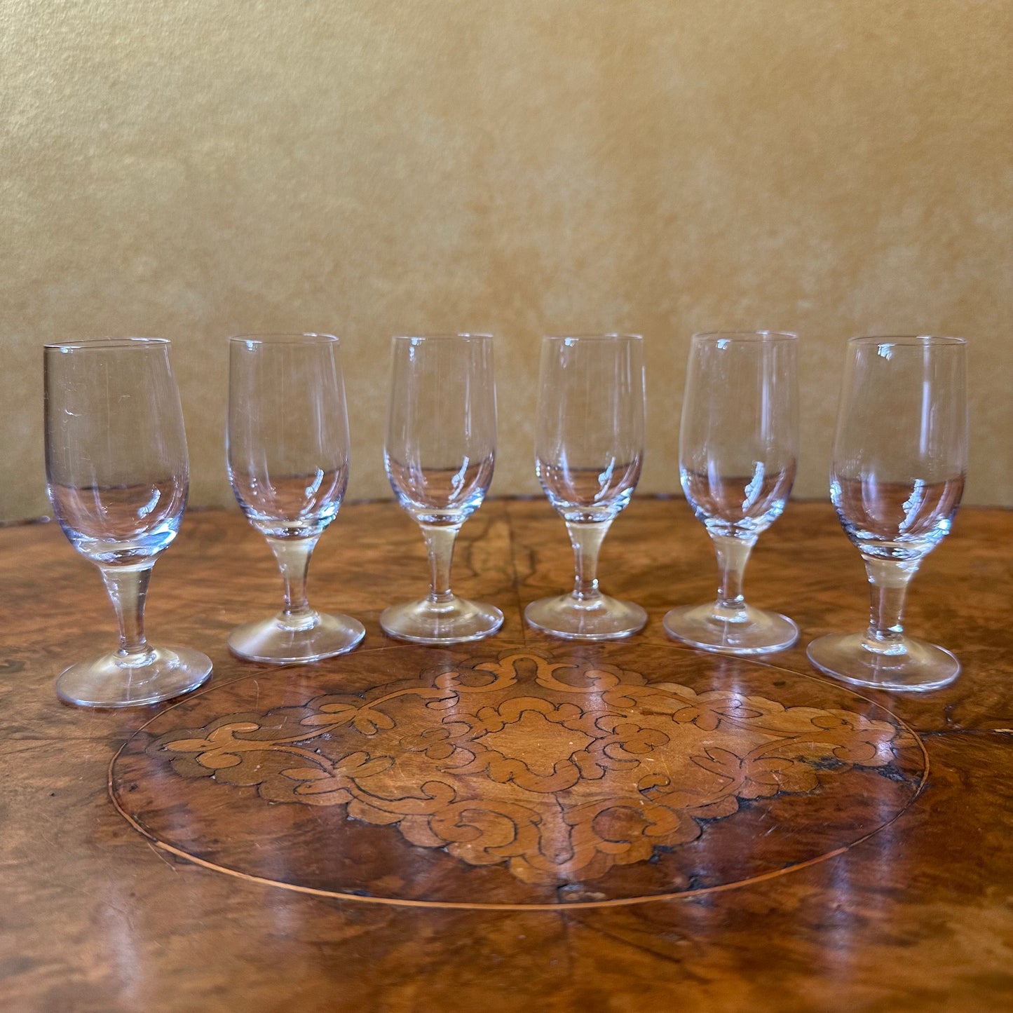 Vintage Glass Port Shot Glasses Set Of Six