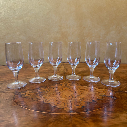 Vintage Glass Port Shot Glasses Set Of Six