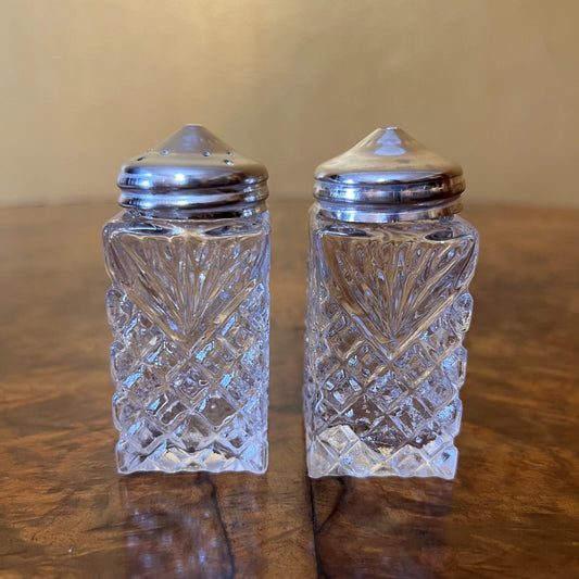 Vintage Glass Salt & Pepper Shakeres