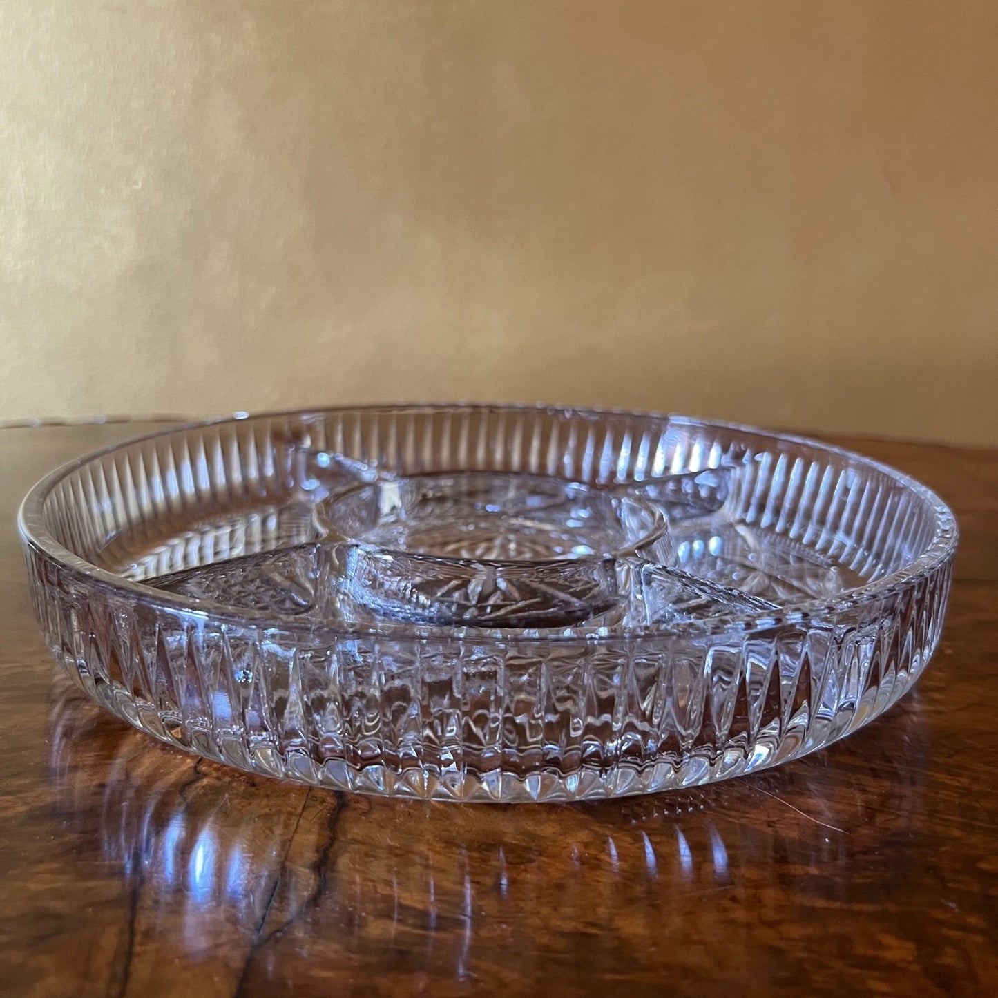 Vintage Glass Serving Divider Platter Holder