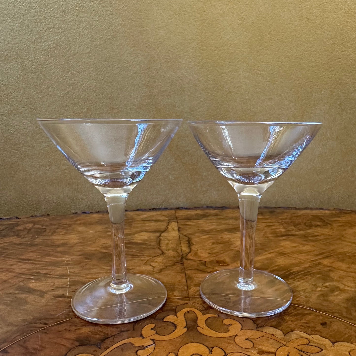 Vintage Glass Small Martini Glasses Pair