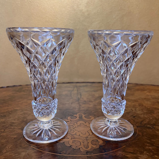 Vintage Glass Small Vase Pair