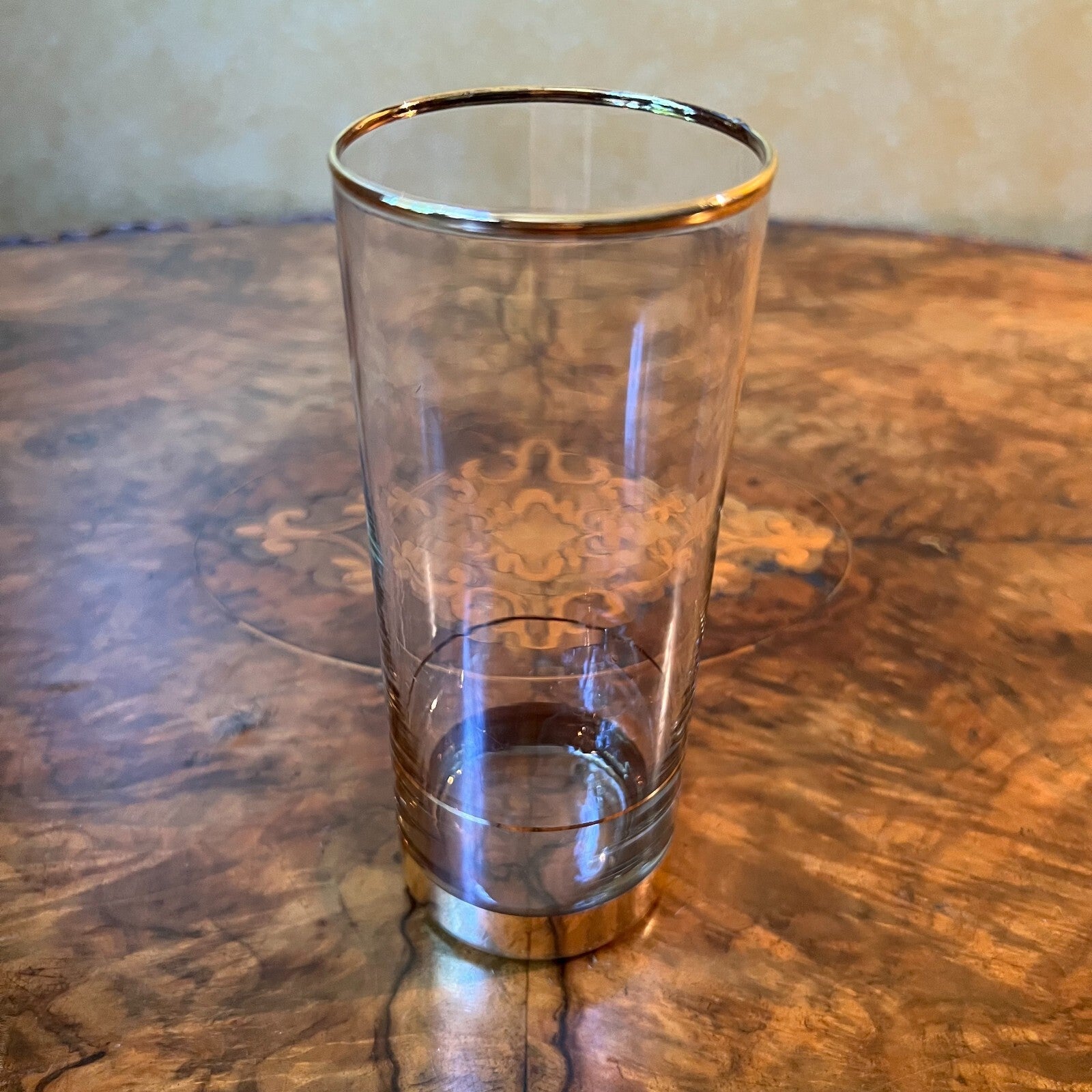 Vintage Gold Trim Tall Glass Set