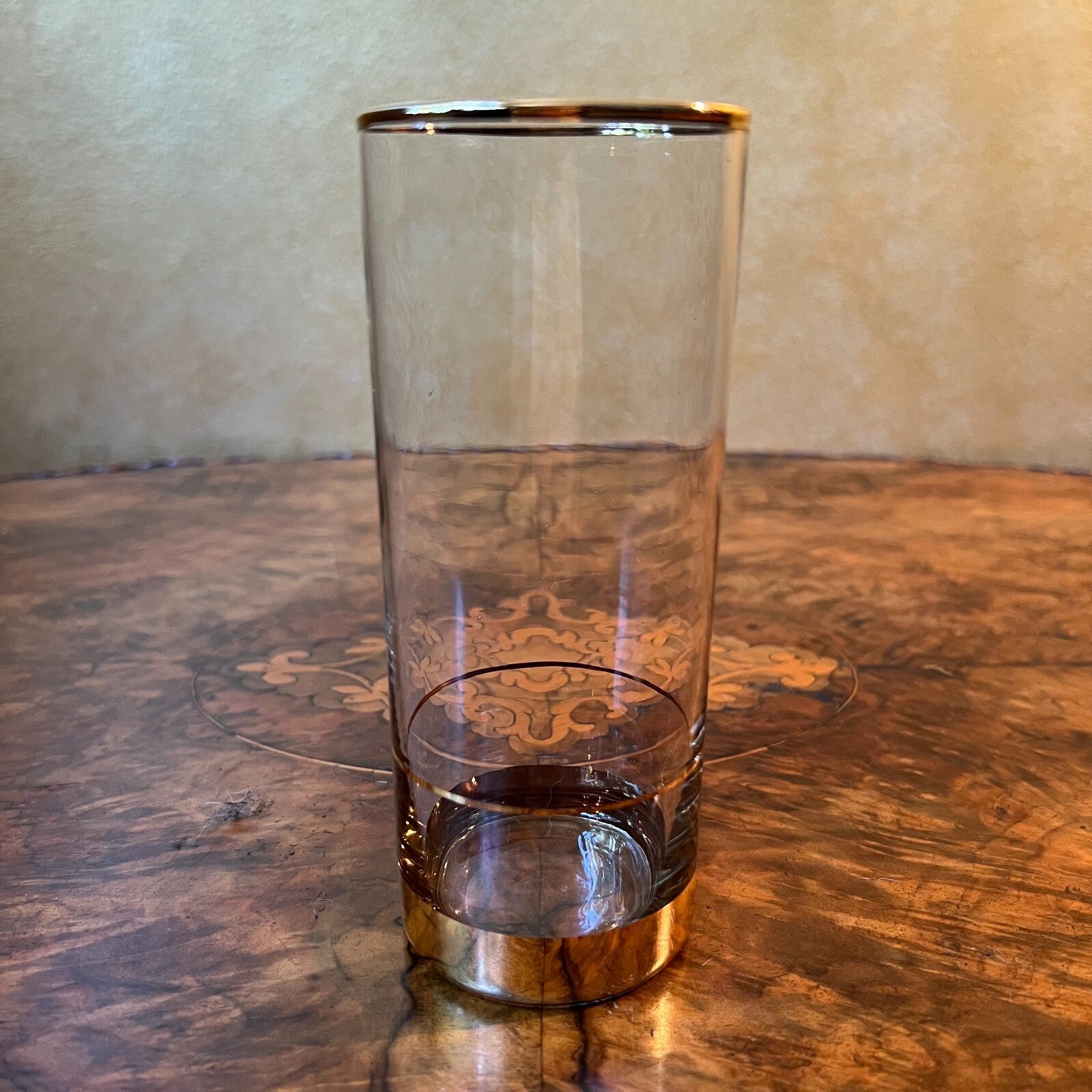 Vintage Gold Trim Tall Glass Set Of Six