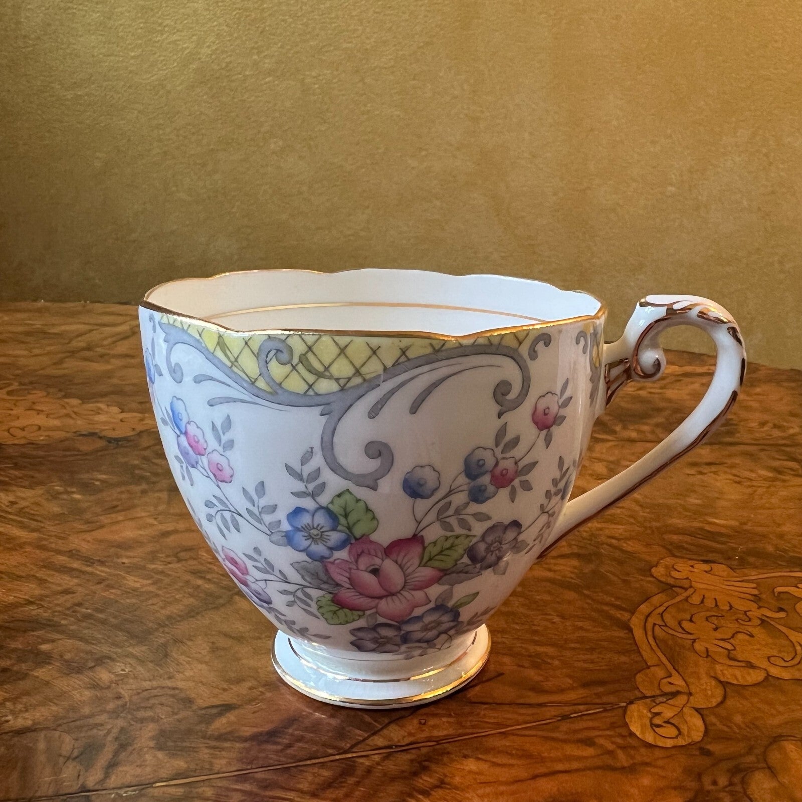 Vintage Grafton Floral Tea Cup Trio