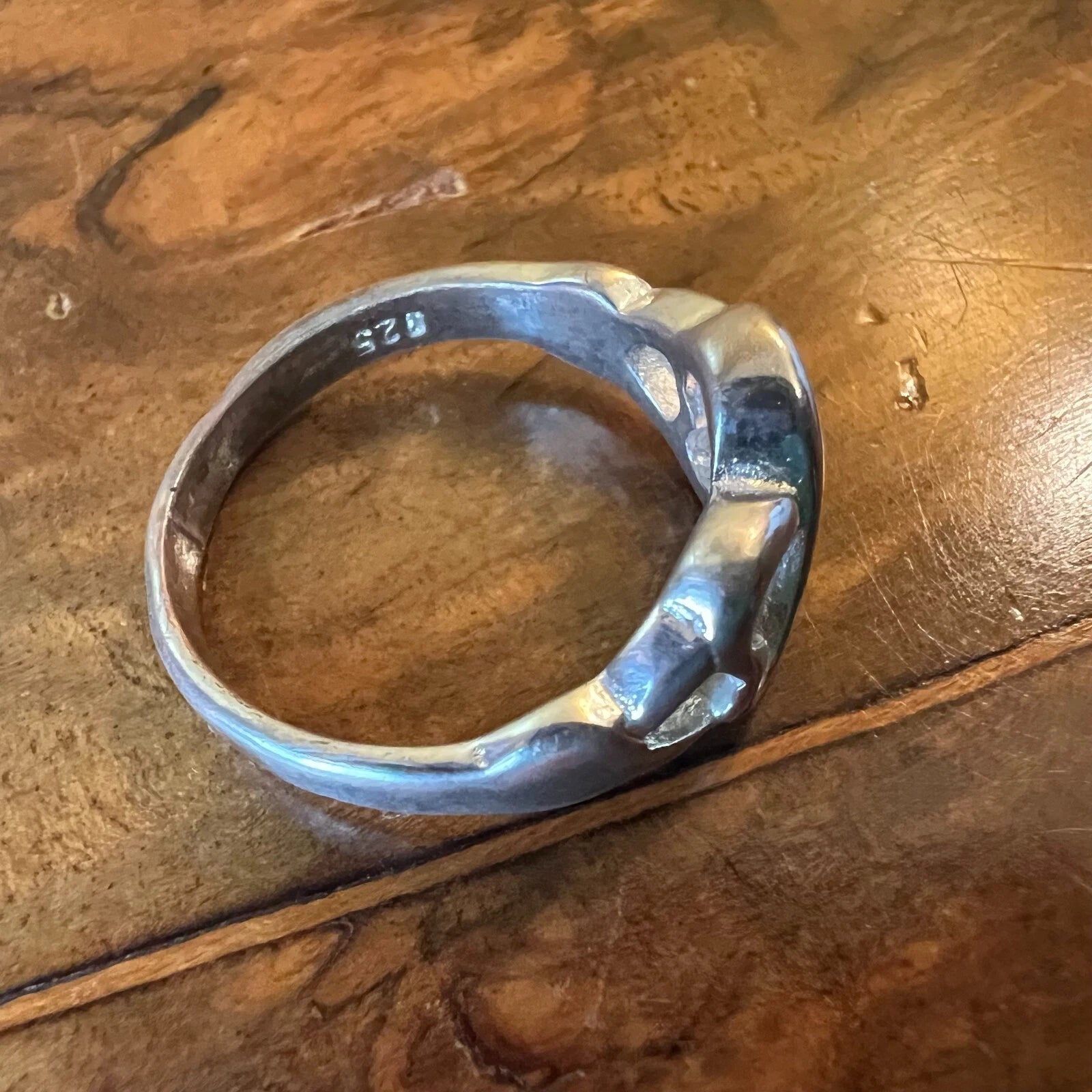 Vintage Heart Infinity Sterling Silver Ring