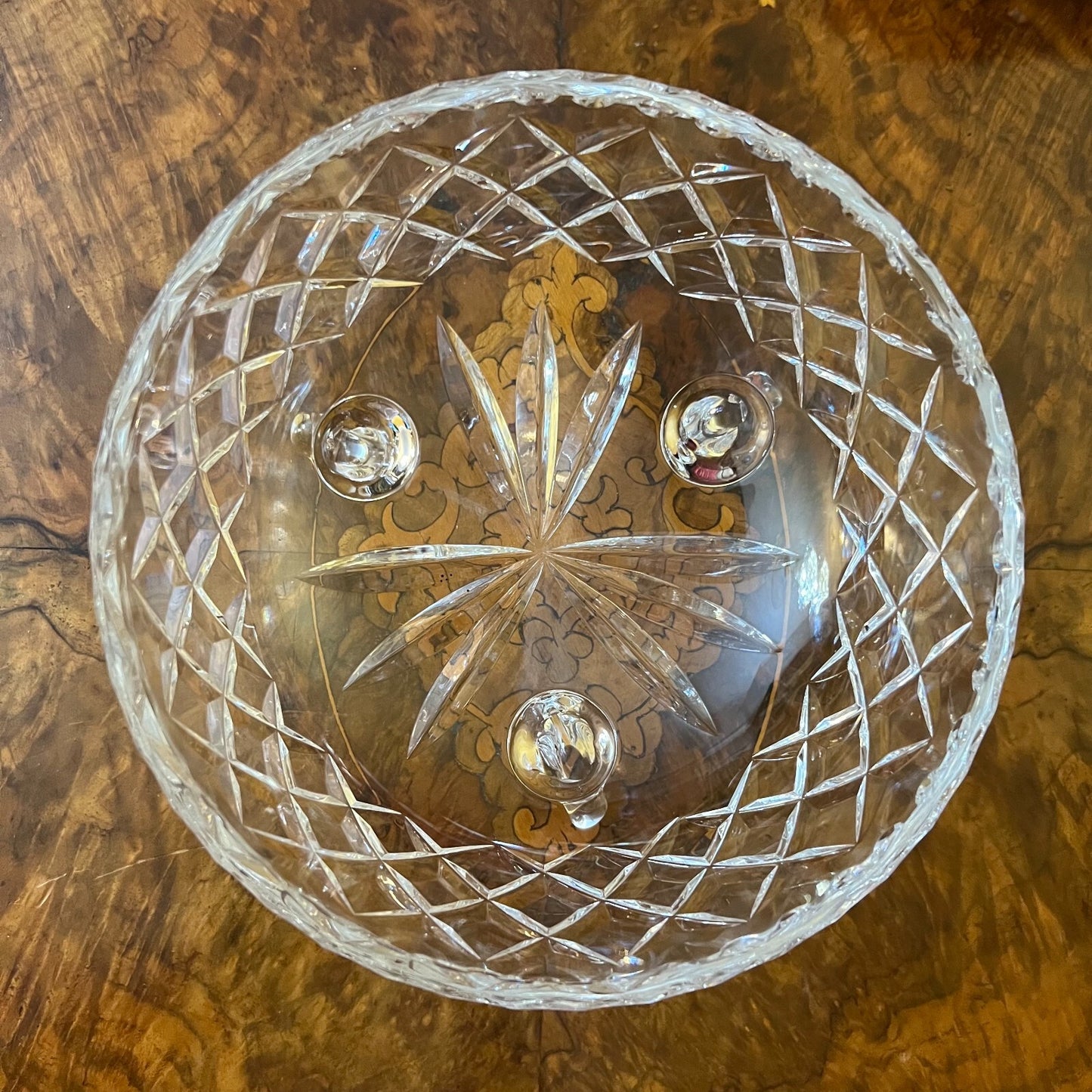 Vintage Inwald Crystal Bowl With Turned Feet