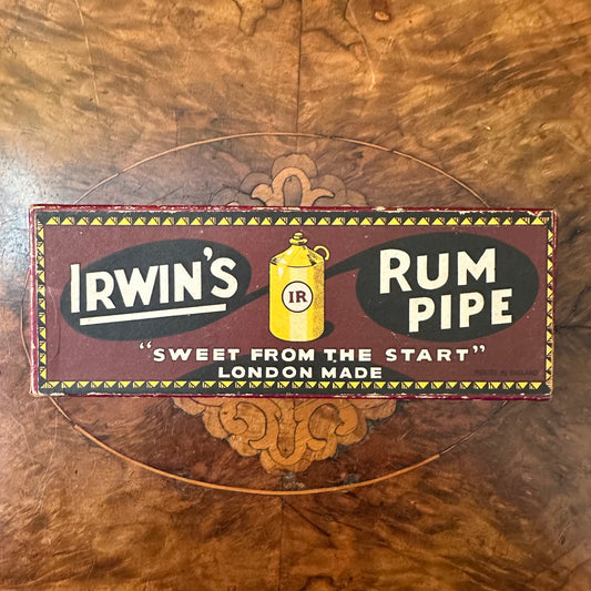 Vintage Irwin's Rum Pipe Half Box Advertisement