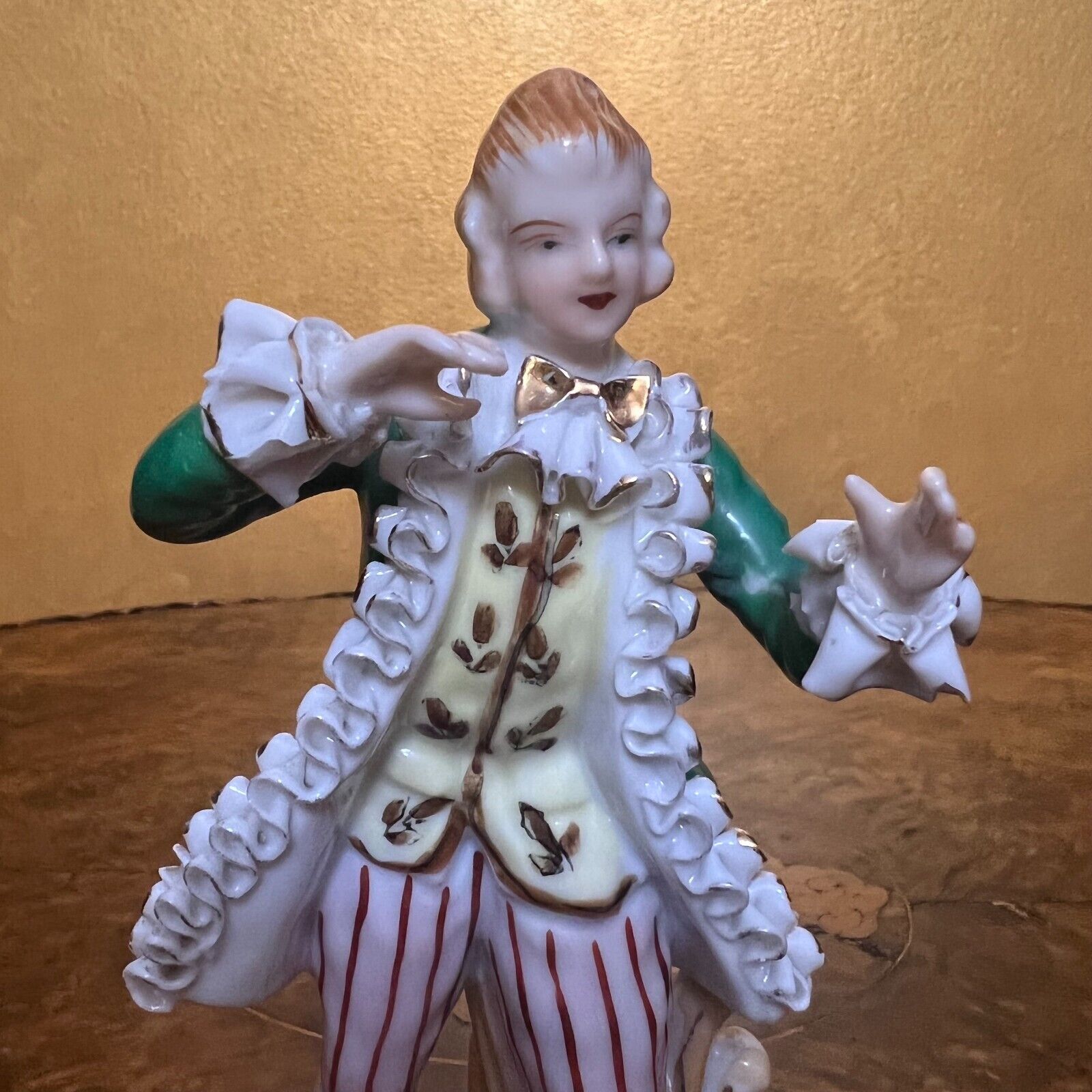 Vintage Jacket Porcelain Man Figurine Ornament