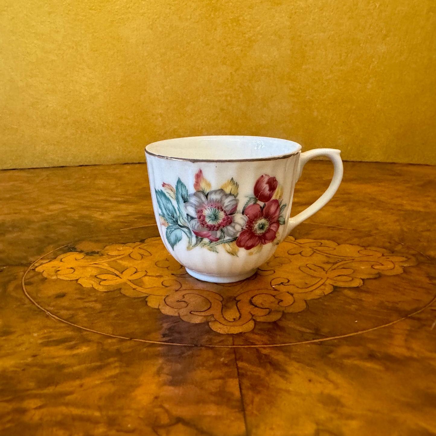 Vintage Japanese Floral Print Coffee Cup
