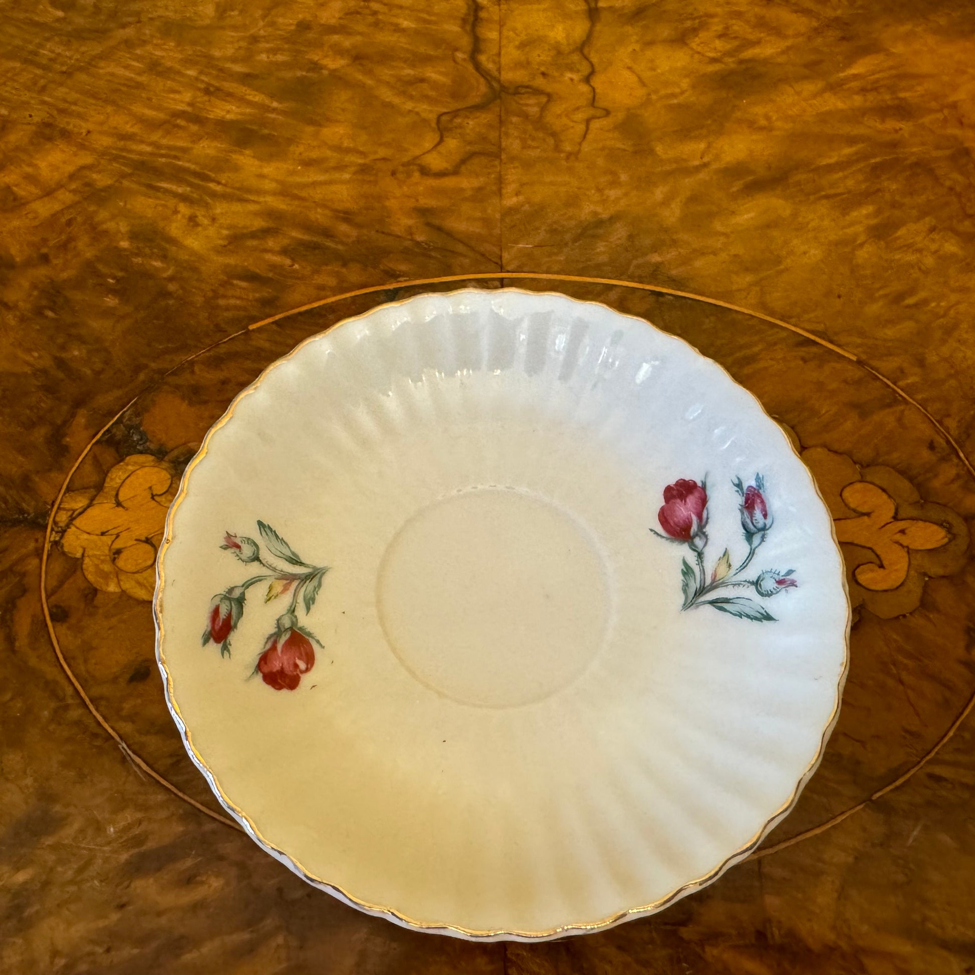 Vintage Japanese Floral Print Saucer