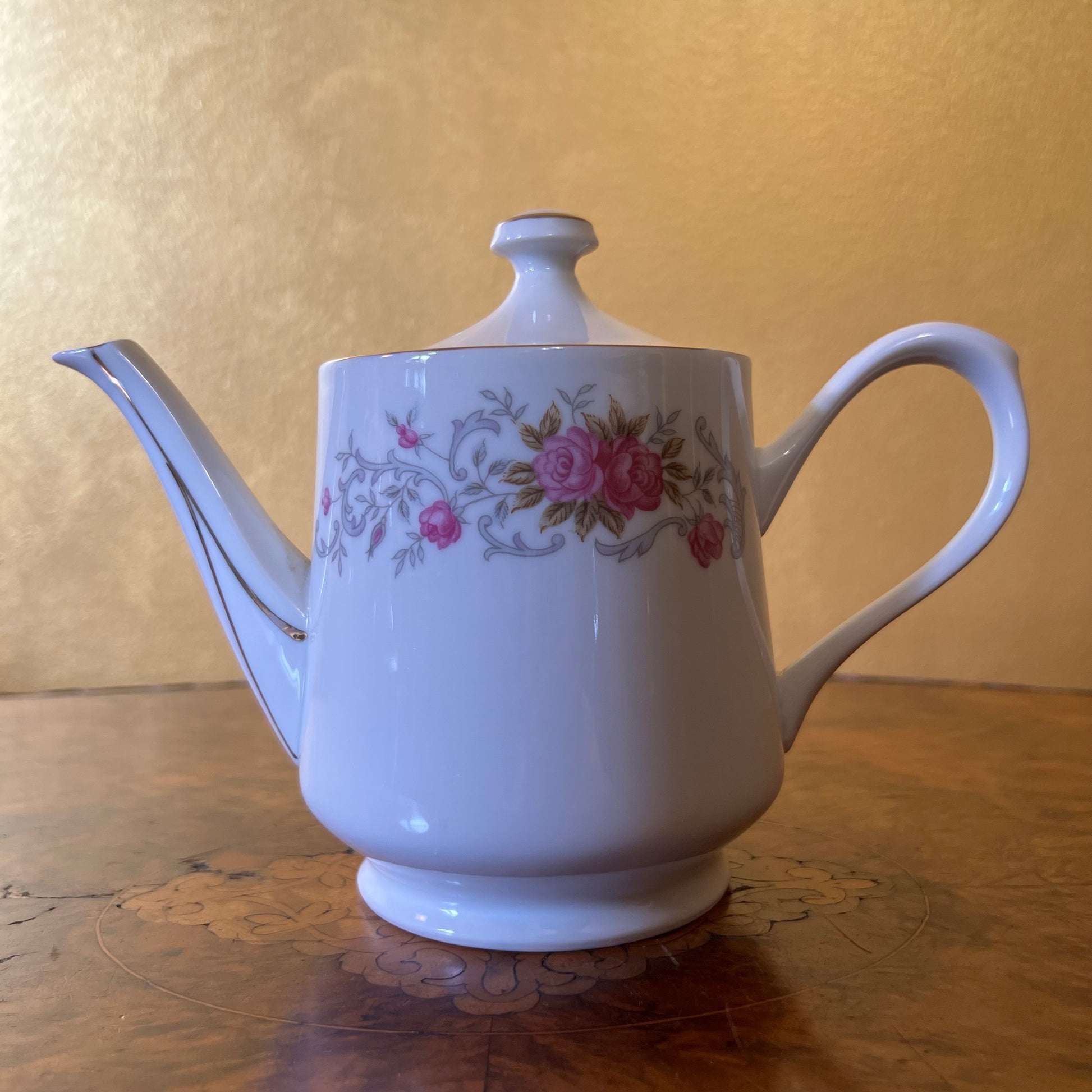 Vintage Japanese Floral Tea Pot