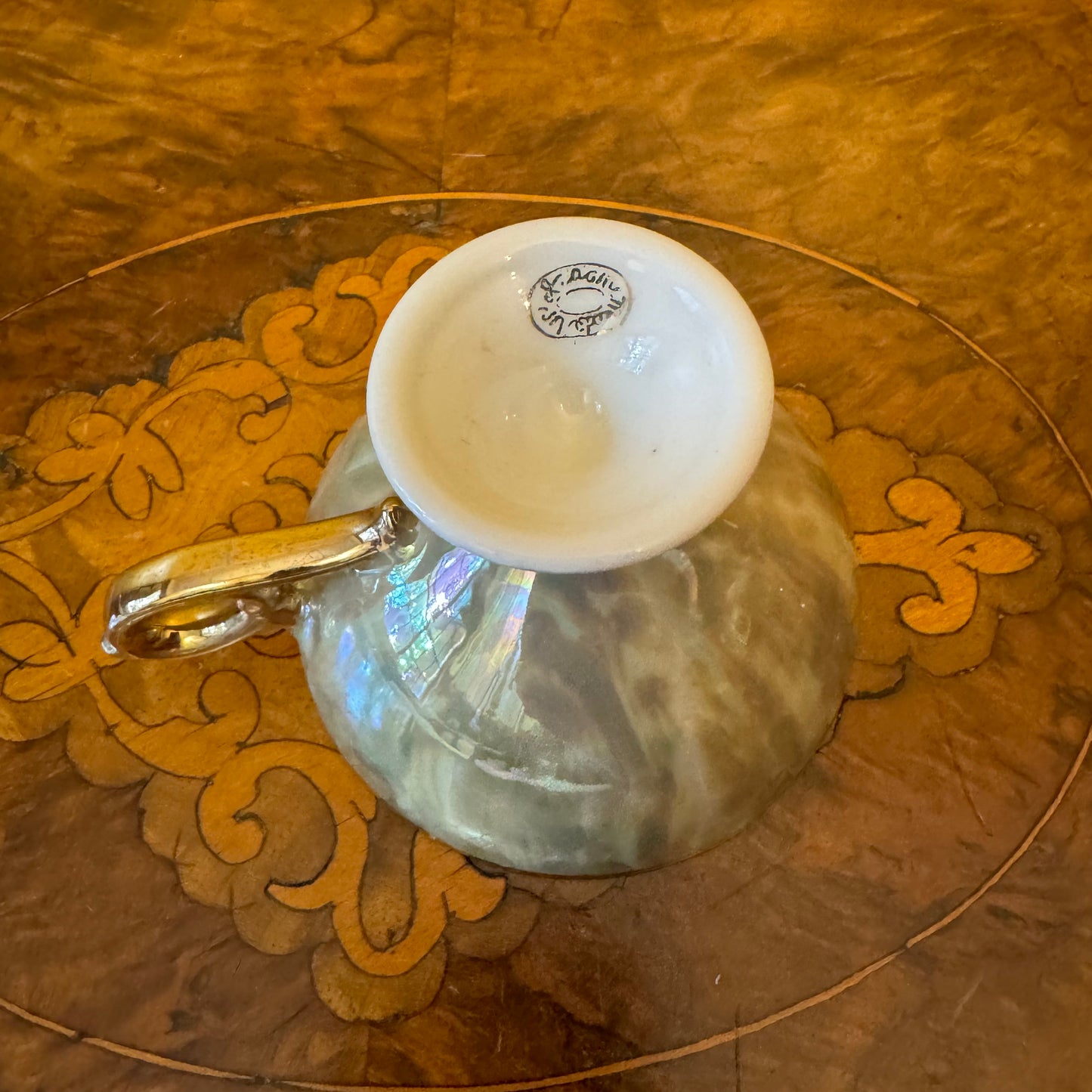 Vintage Japanese Green Marle Gold Coffee