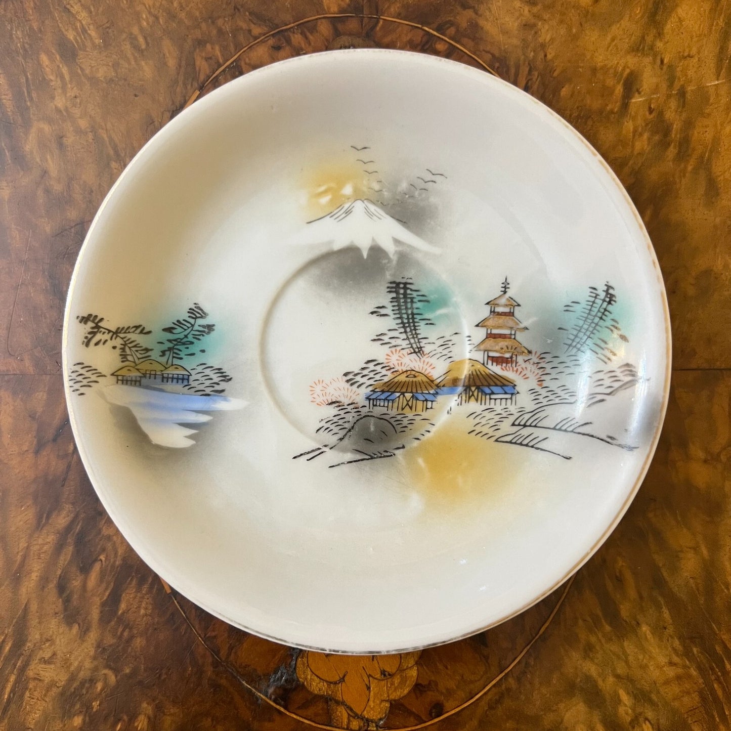 Vintage Japanese Print Saucer Plate