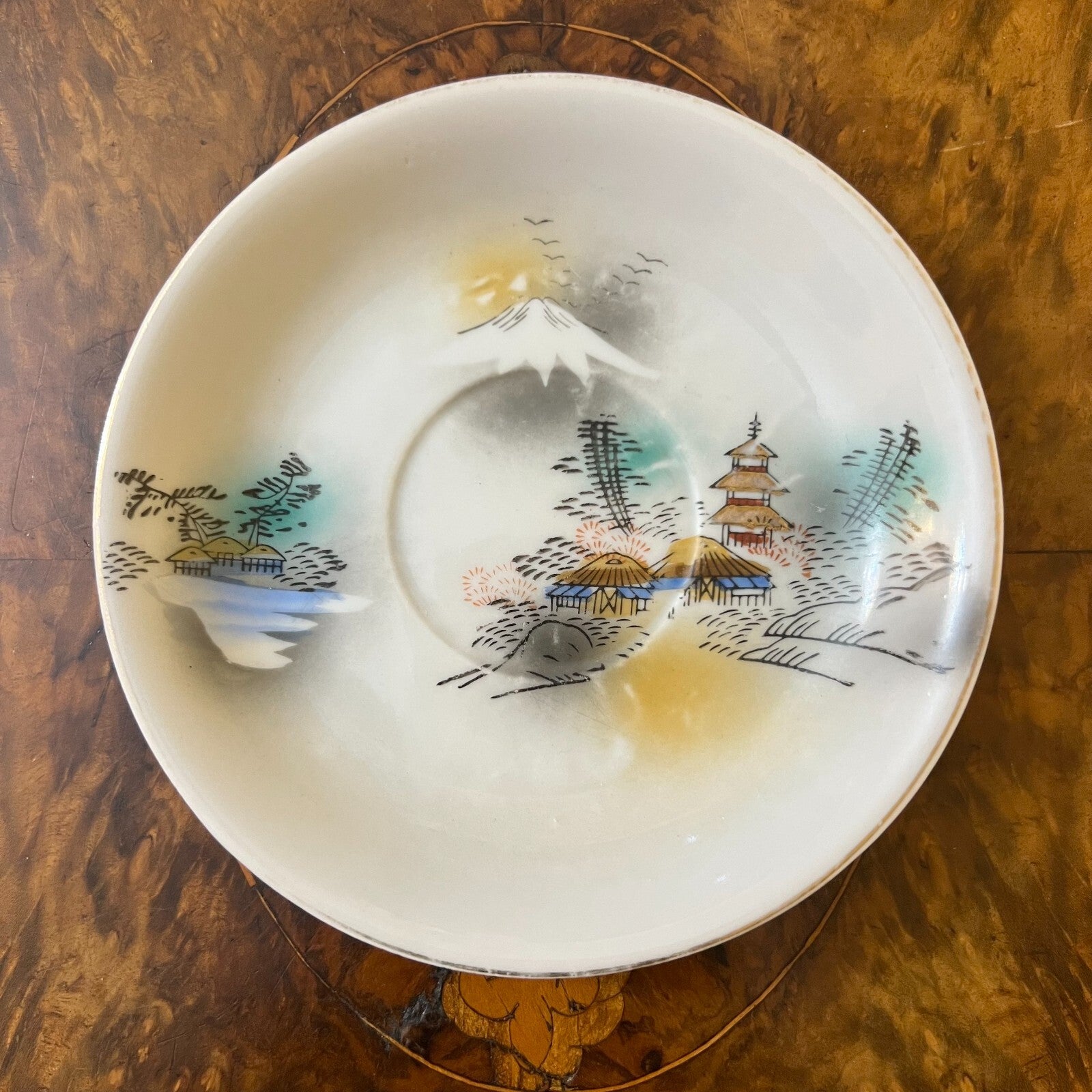 Vintage Japanese Print Saucer Plate