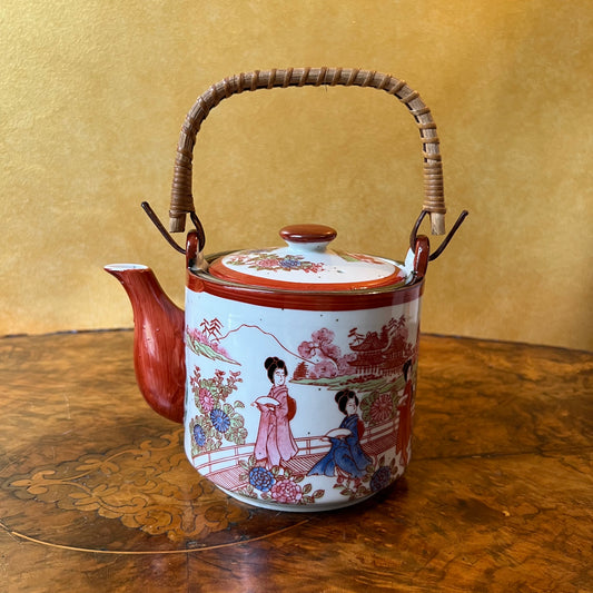 Vintage Japanese Print Tea Pot