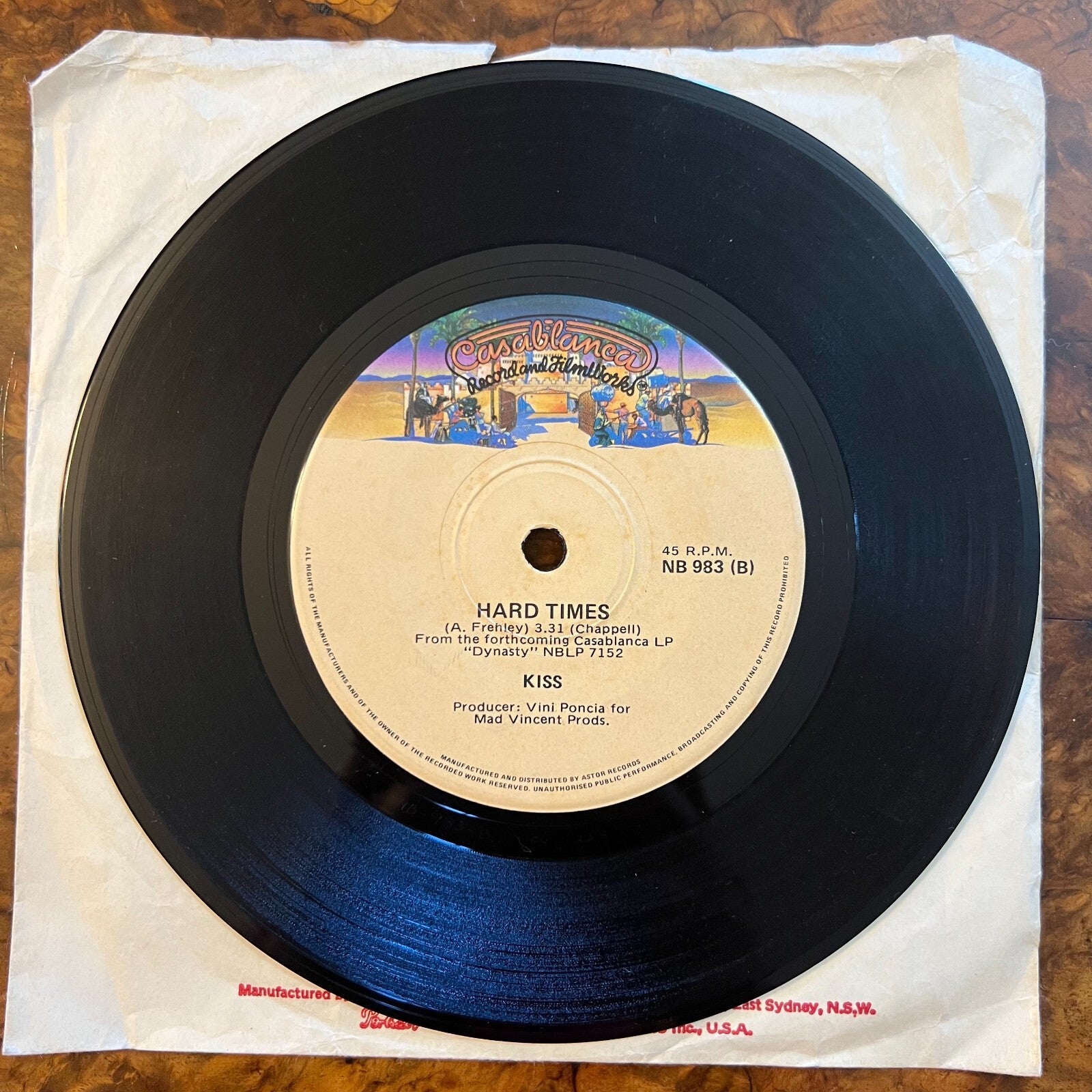 Vintage Kiss I Was Made For Lovin' You/ Hard Times