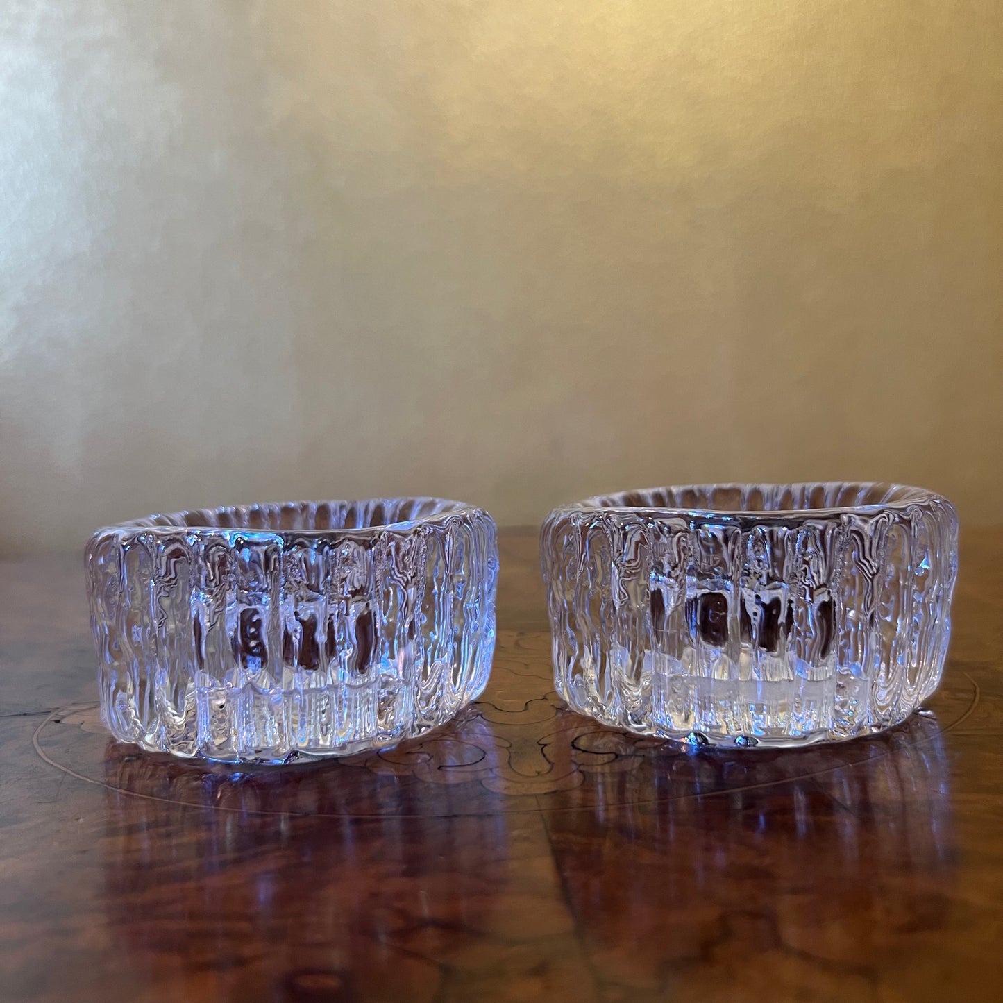 Vintage Kosta Boda Glass Ribbed Small Bowls