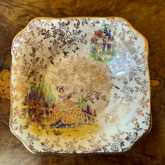 Vintage Lady Crinoline Empire Ware Square Dish