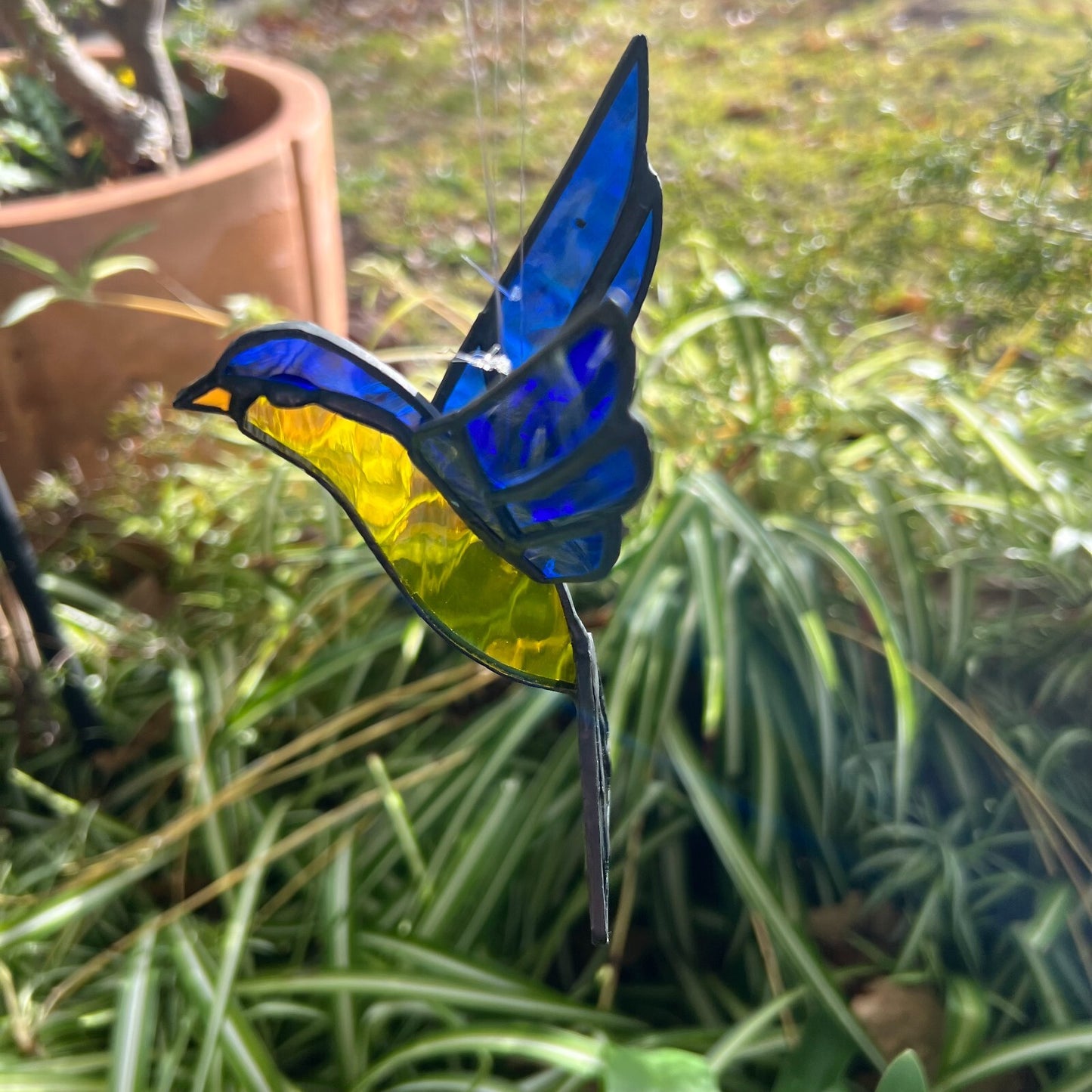 Vintage  Lead Light Fairy Swallow Bird Sun catcher
