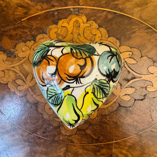 Vintage Maltese Heart Shaped Trinket Box