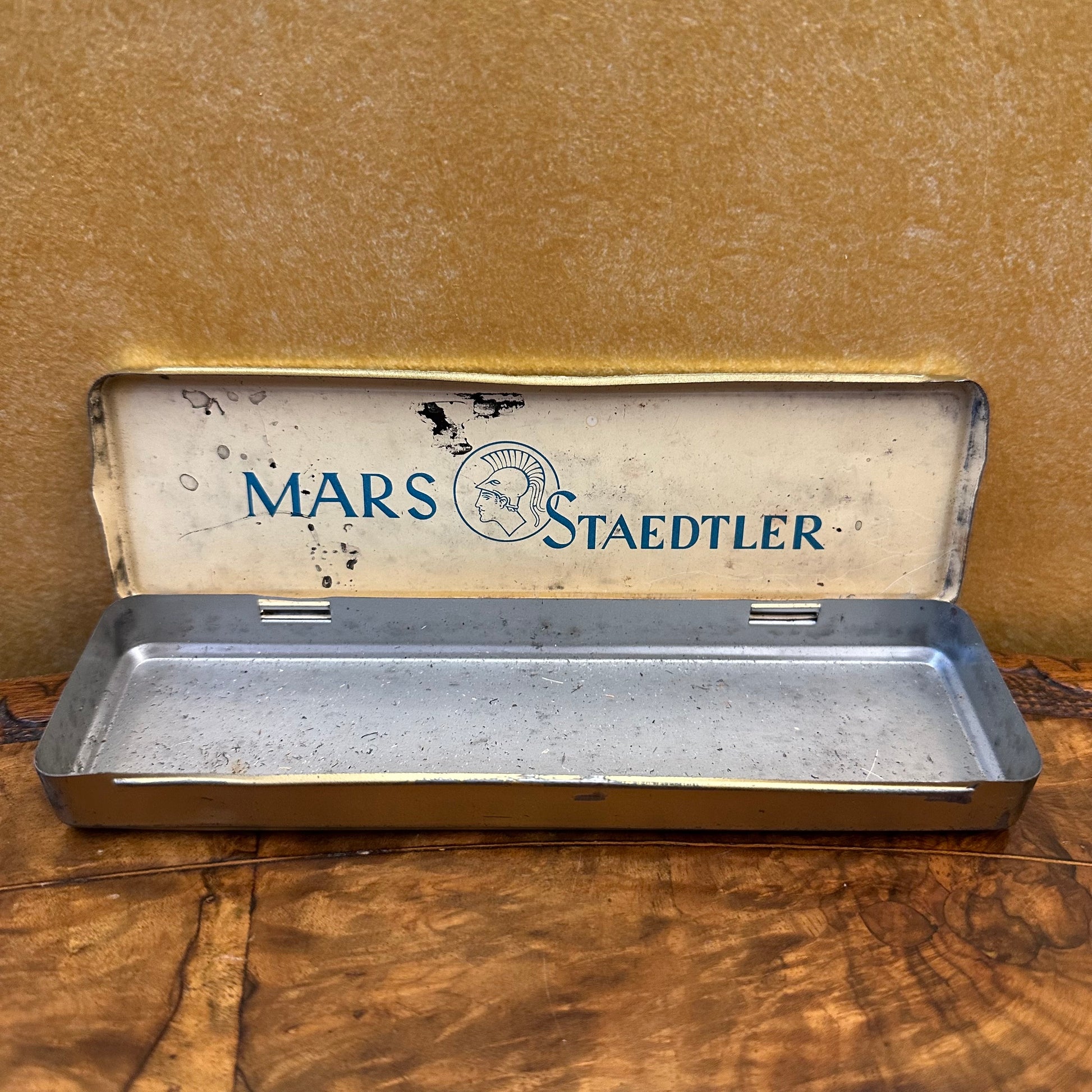 Vintage Mars Staedtler Trojan Tin Pencil Box Made in Germany Prior to WWII