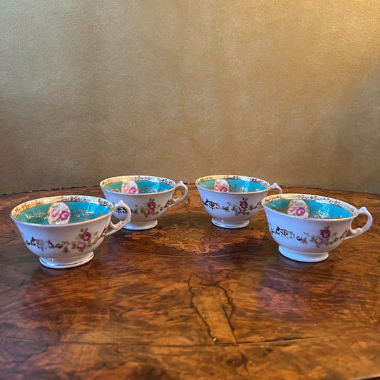 Vintage Melba China Tea Cup Set Of Four