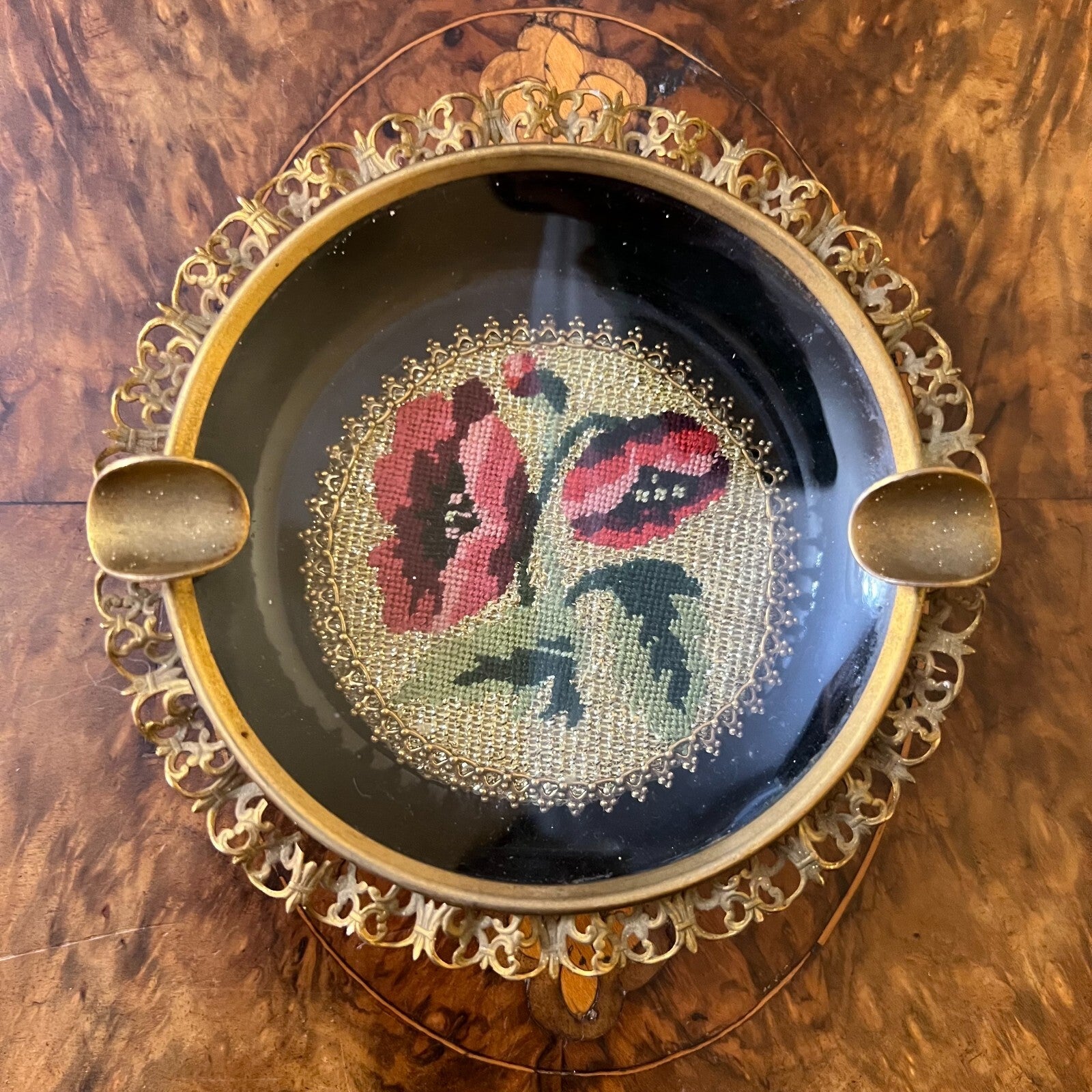 Vintage Metal Detail Ashtray