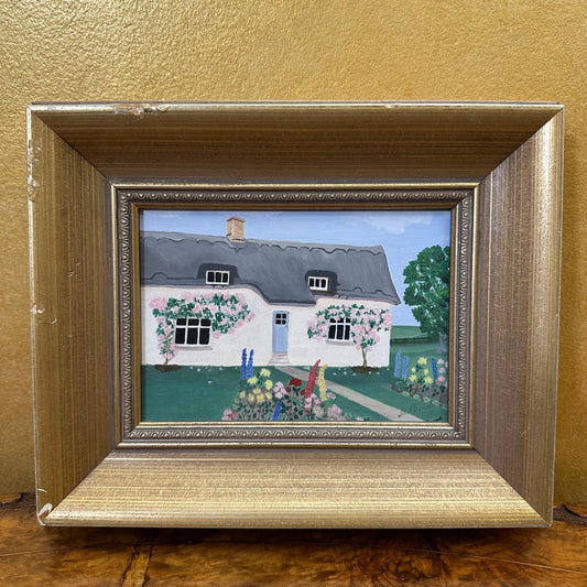 Vintage Painting Of House by M Bernard