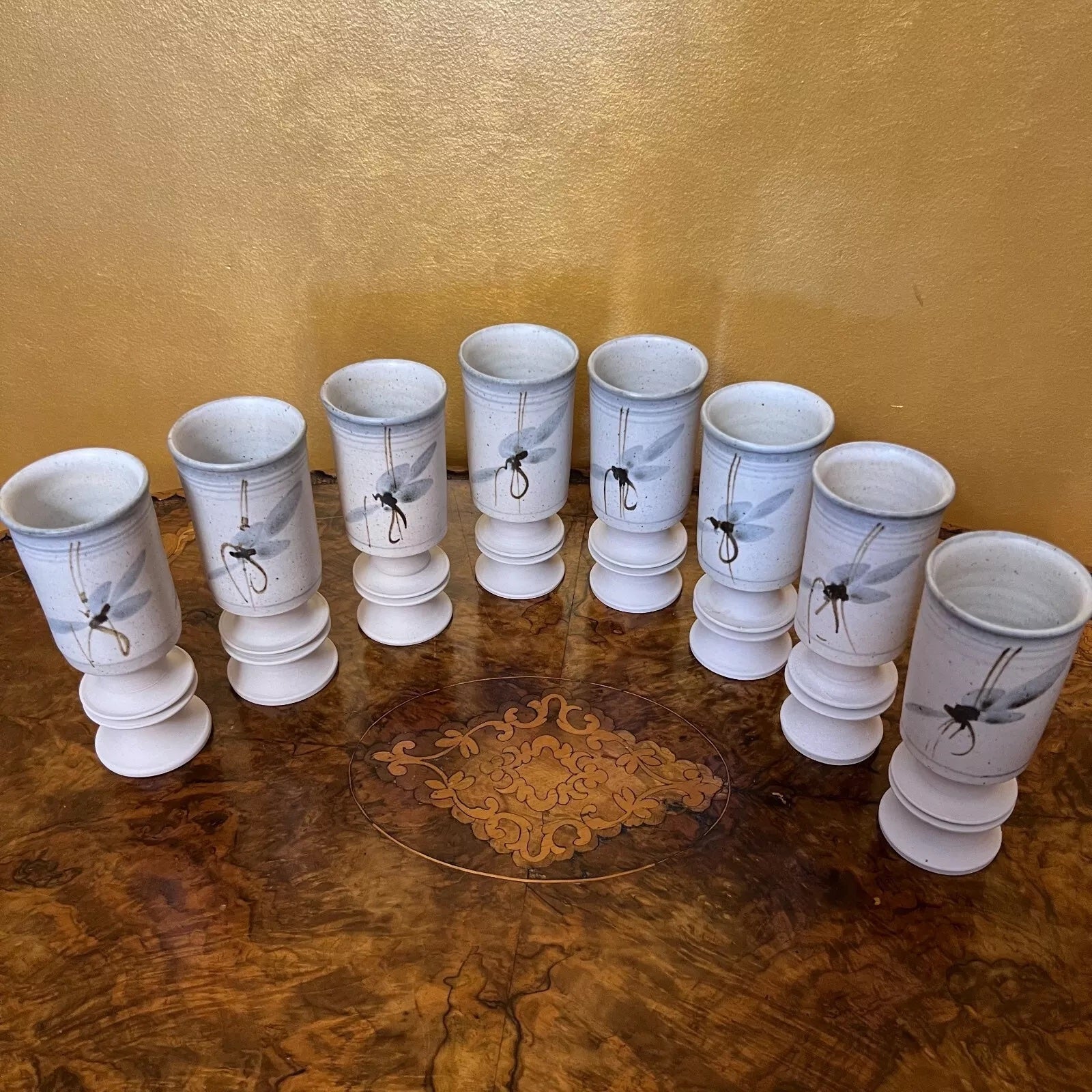 Vintage_Pair_Kenwick_Galleries_Beige_Stoneware_Column_Goblets
