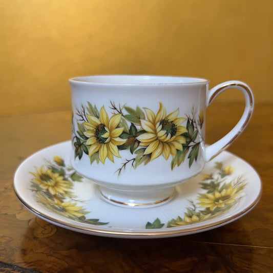Vintage Paragon Sunflower Tea Cup & Saucer