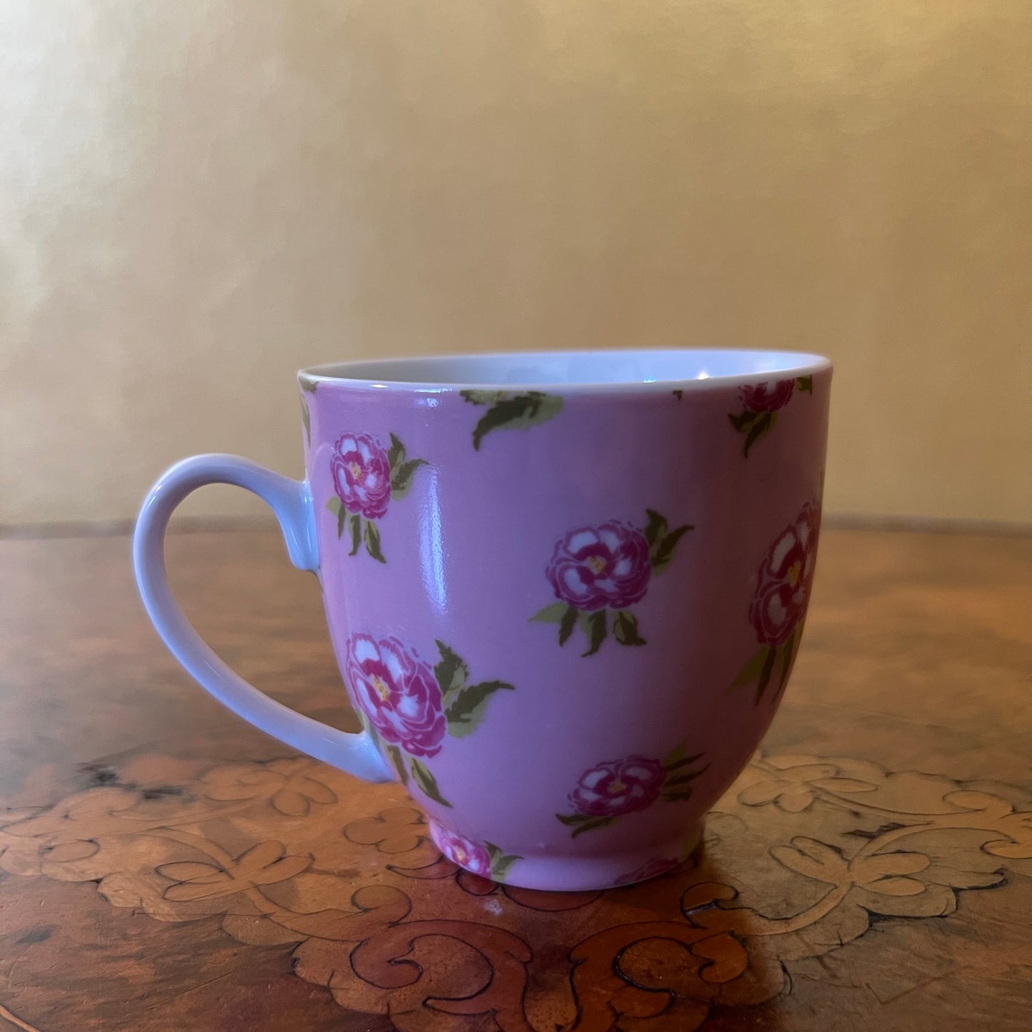 Vintage Pink Floral Tea Cup