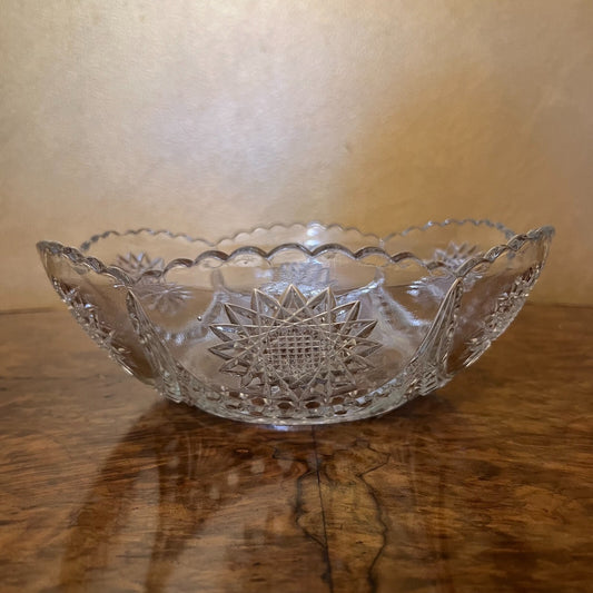 Vintage Pinwheel Cut Glass Bowl