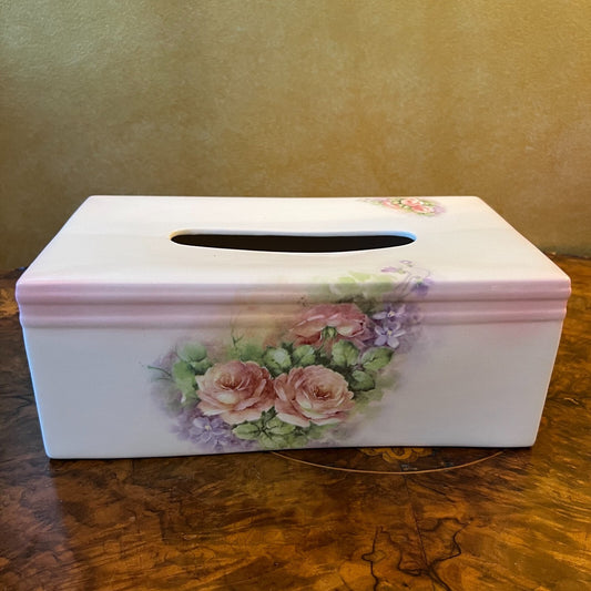 Vintage Porcelain Hand Made Tissue Box
